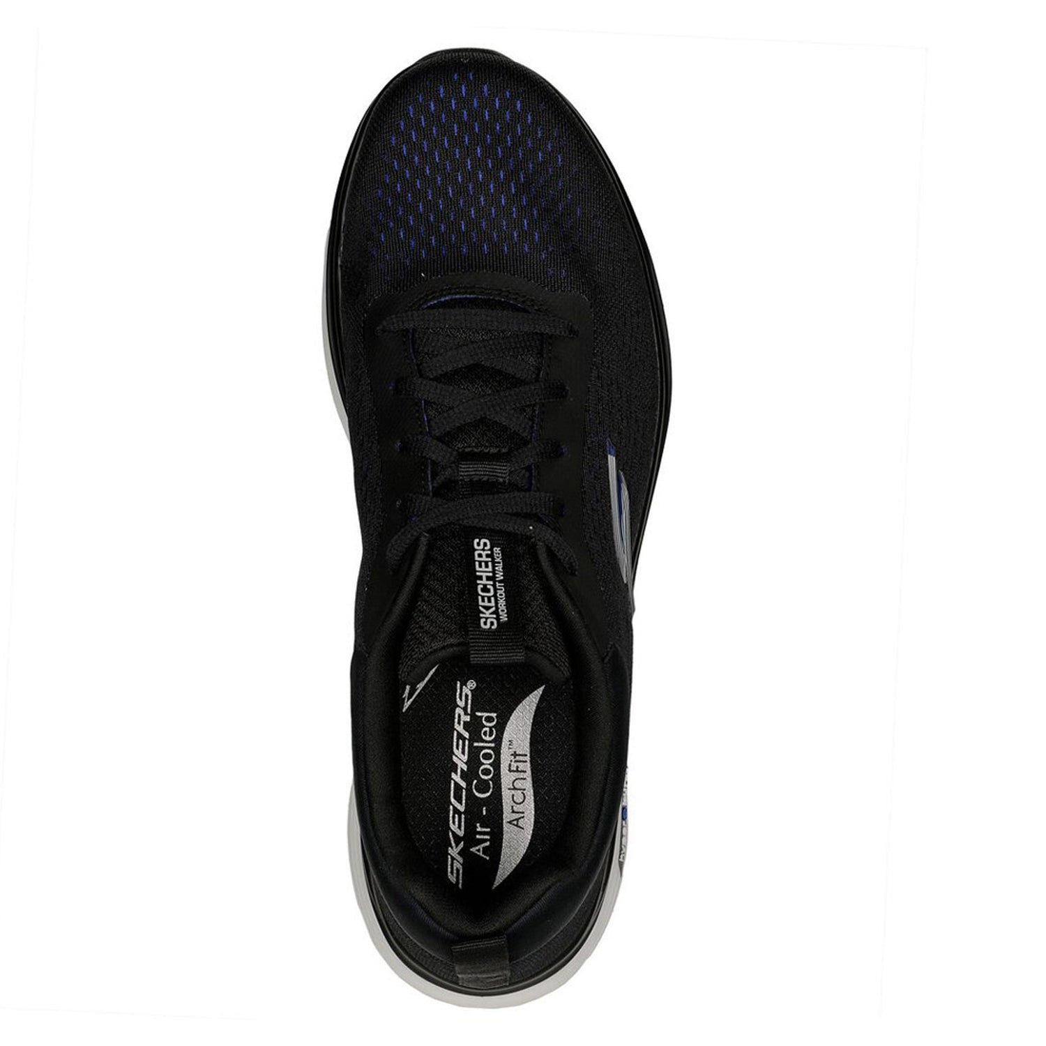 Peltz Shoes  Men's Skechers GO Walk Arch Fit Workout Walker - Outpace Sneaker BLACK / BLUE 216244-BKBL