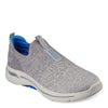 Peltz Shoes  Men's Skechers GO WALK Arch Fit - Linear Axis Sneaker GREY BLUE 216256-GYBL