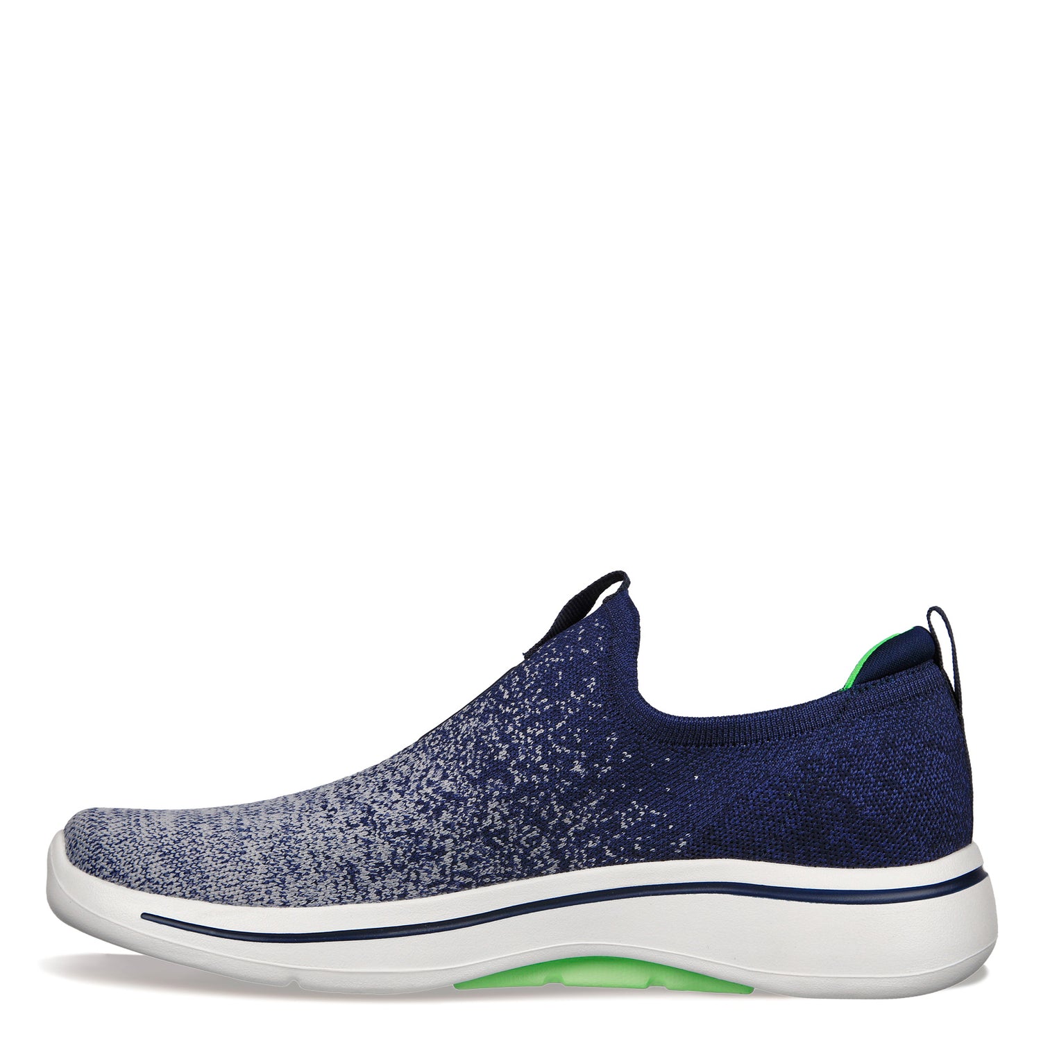 Peltz Shoes  Men's Skechers GO WALK Arch Fit - Linear Axis Sneaker NAVY LIME 216256-NVLM