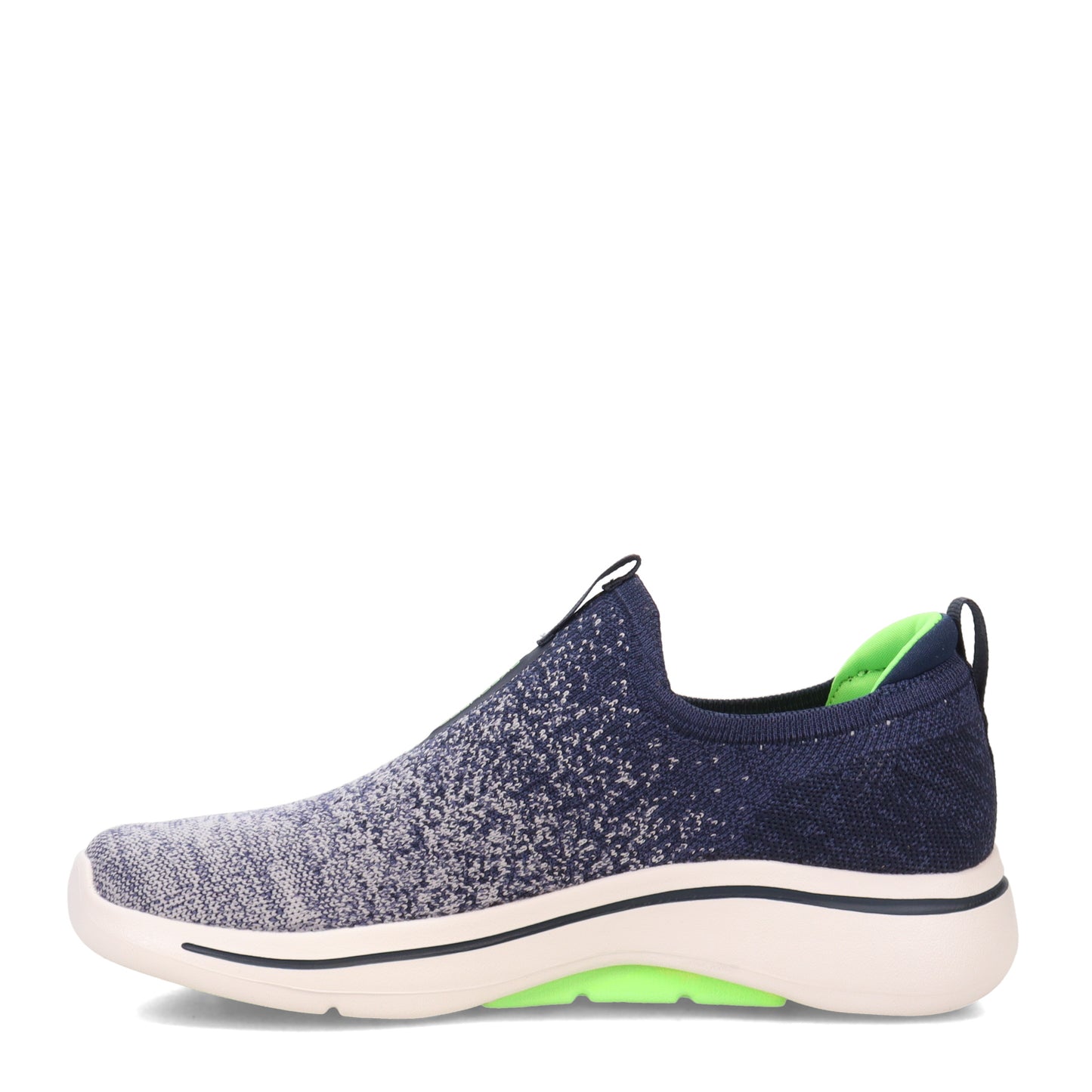 Peltz Shoes  Men's Skechers GO WALK Arch Fit - Linear Axis Sneaker NAVY LIME 216256-NVLM