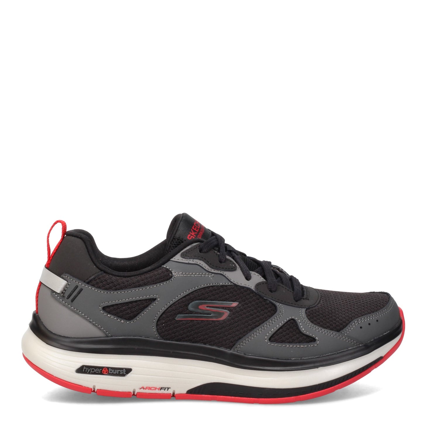 Peltz Shoes  Men's Skechers GO WALK Arch Fit Workout Walker BLACK GREY 216441-BKGY