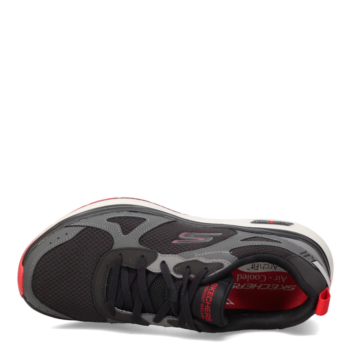 Peltz Shoes  Men's Skechers GO WALK Arch Fit Workout Walker BLACK GREY 216441-BKGY
