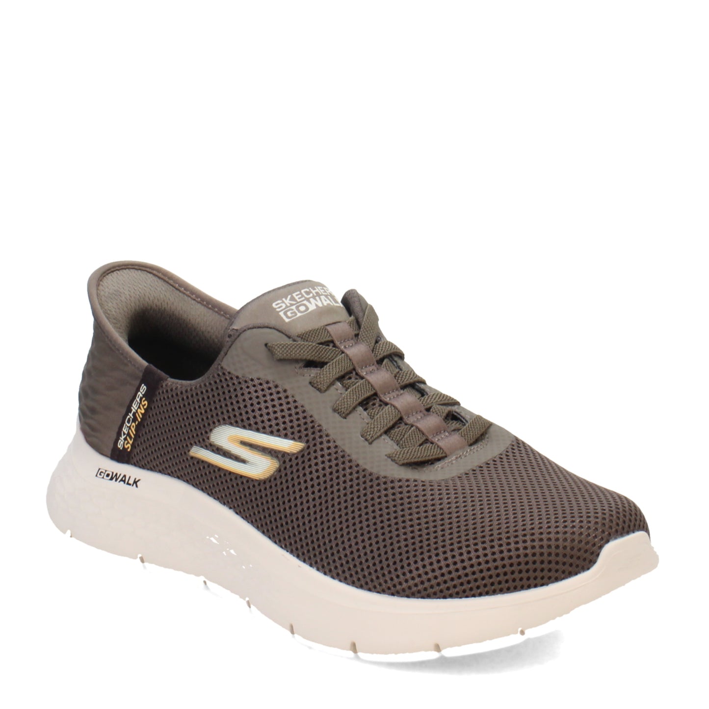 Peltz Shoes  Men's Skechers Slip-ins: GO WALK Flex - Hands Up Sneaker - Wide Width Brown 216496WW-BRN