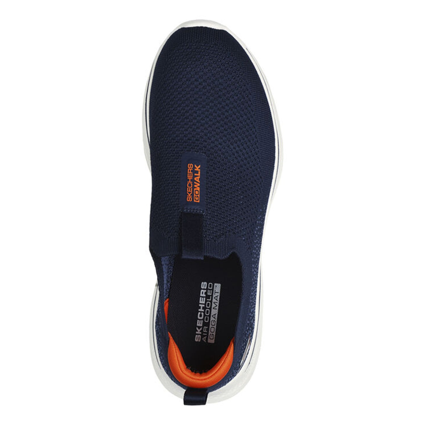 Peltz Shoes  Men's Skechers GO WALK 7 Sneaker Navy and Orange 216633-NVOR