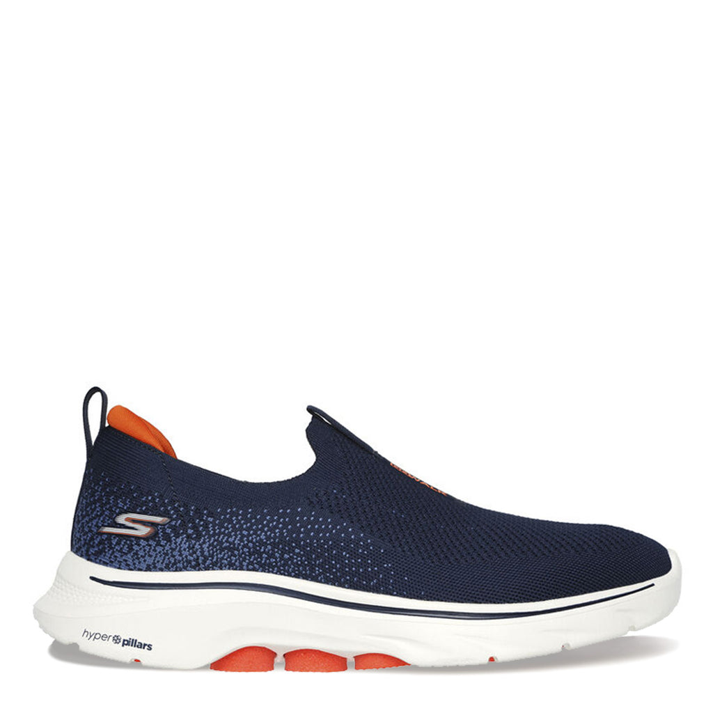 Men's Skechers GO WALK 7 Sneaker - X-Wide Width NAVY/ORANGE 216633WW-NVOR