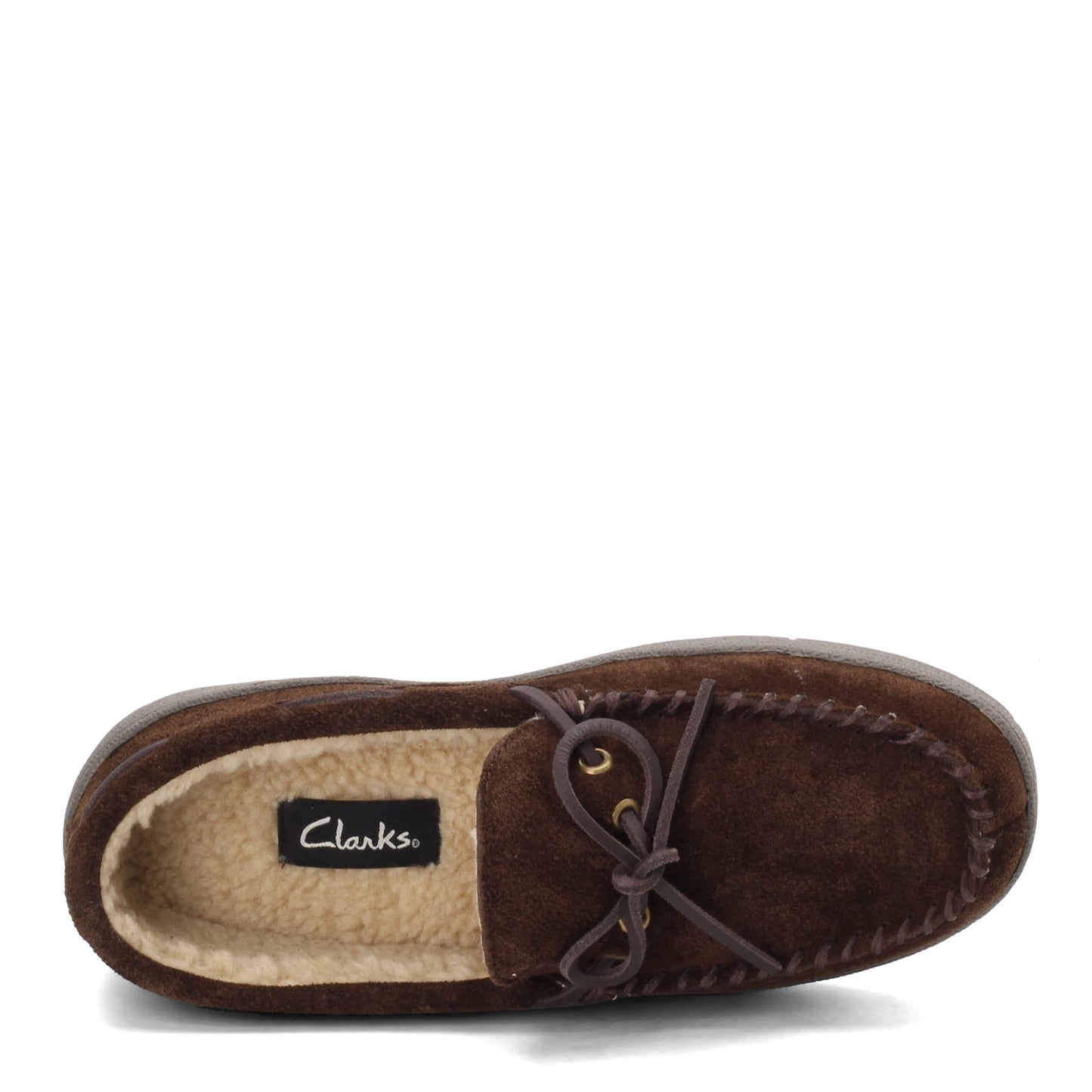 Peltz Shoes  Men's Clarks Moccasin Slipper DARK BROWN 22SH-011-SIM DB