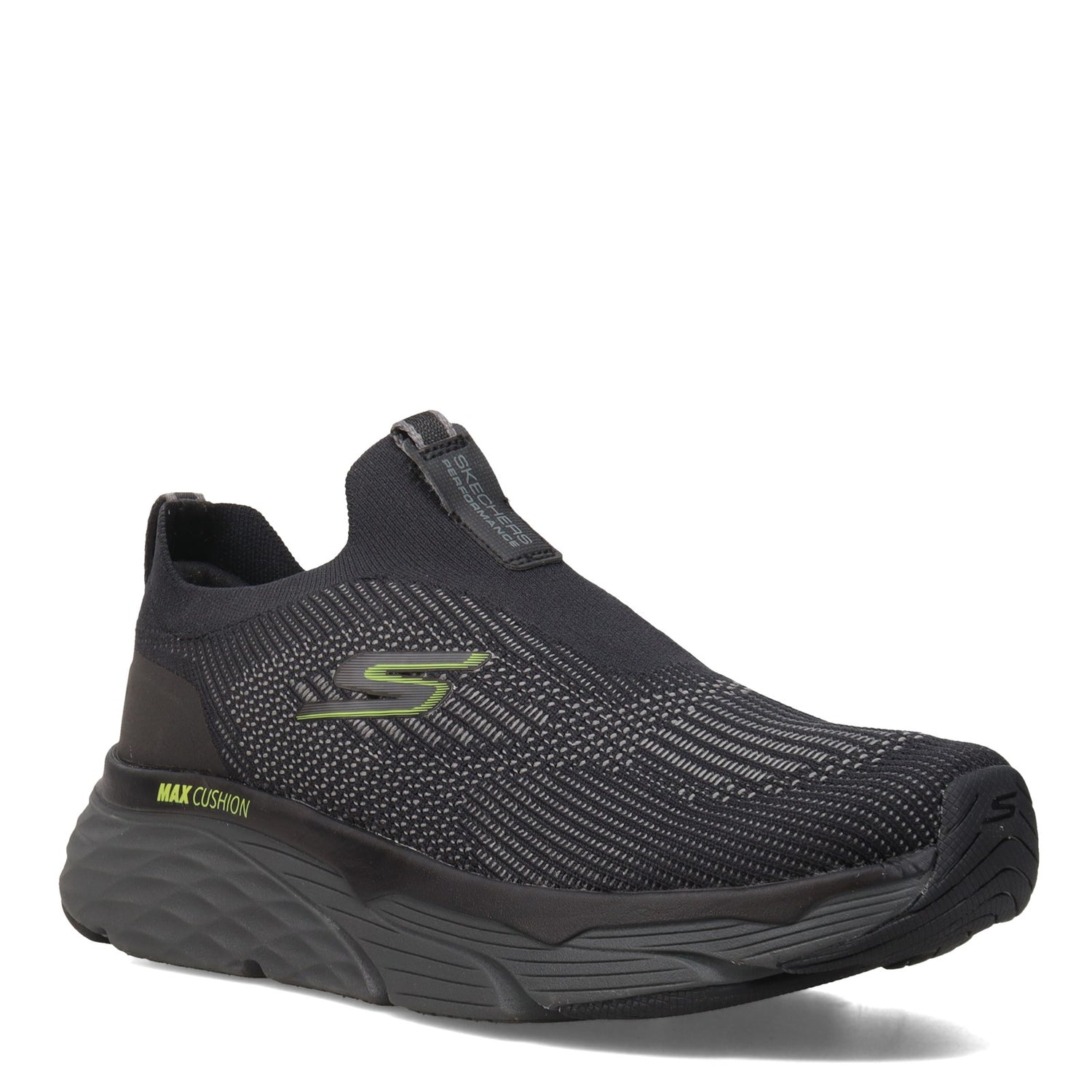 Peltz Shoes  Men's Skechers Max Cushioning Elite - Amplifier Sneaker - Wide Width BLACK LIME 220061WW-BKLM