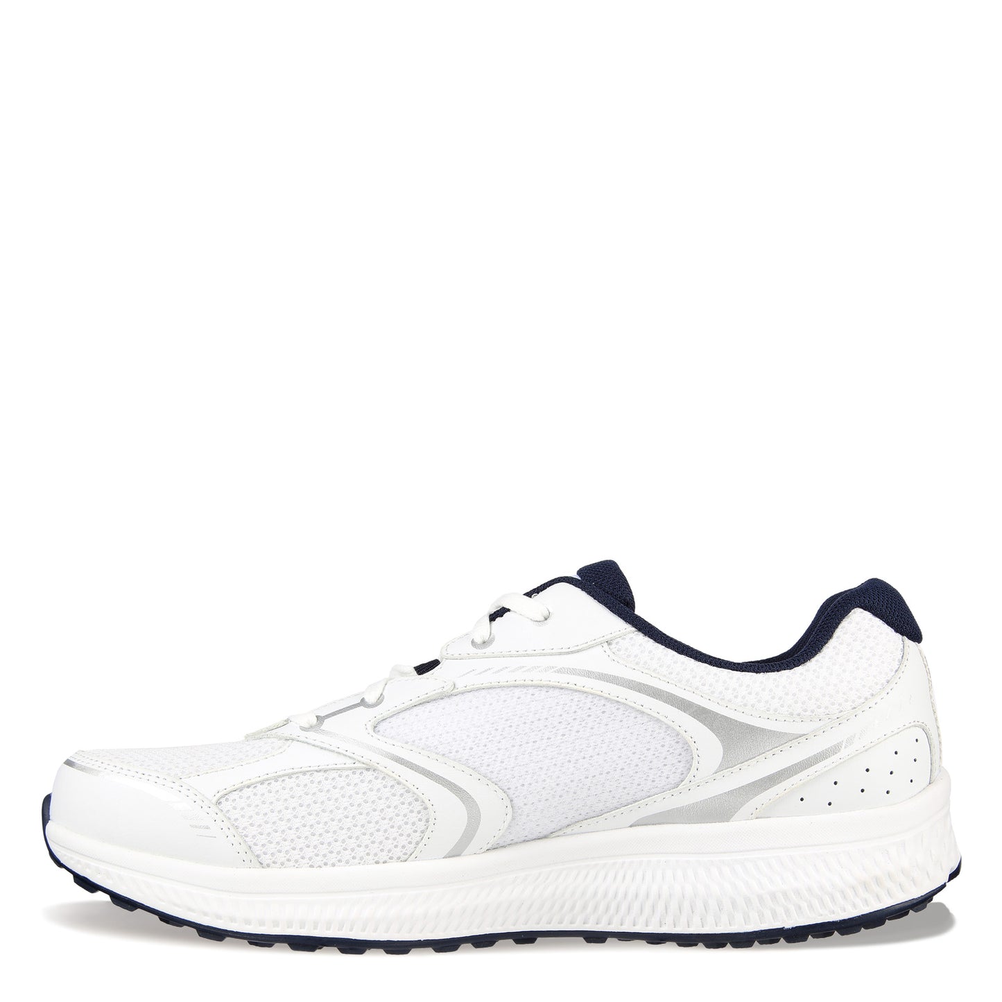Peltz Shoes  Men's Skechers GO RUN Consistent – Specie Running Shoe - Wide Width White Navy 220371WW-WNV
