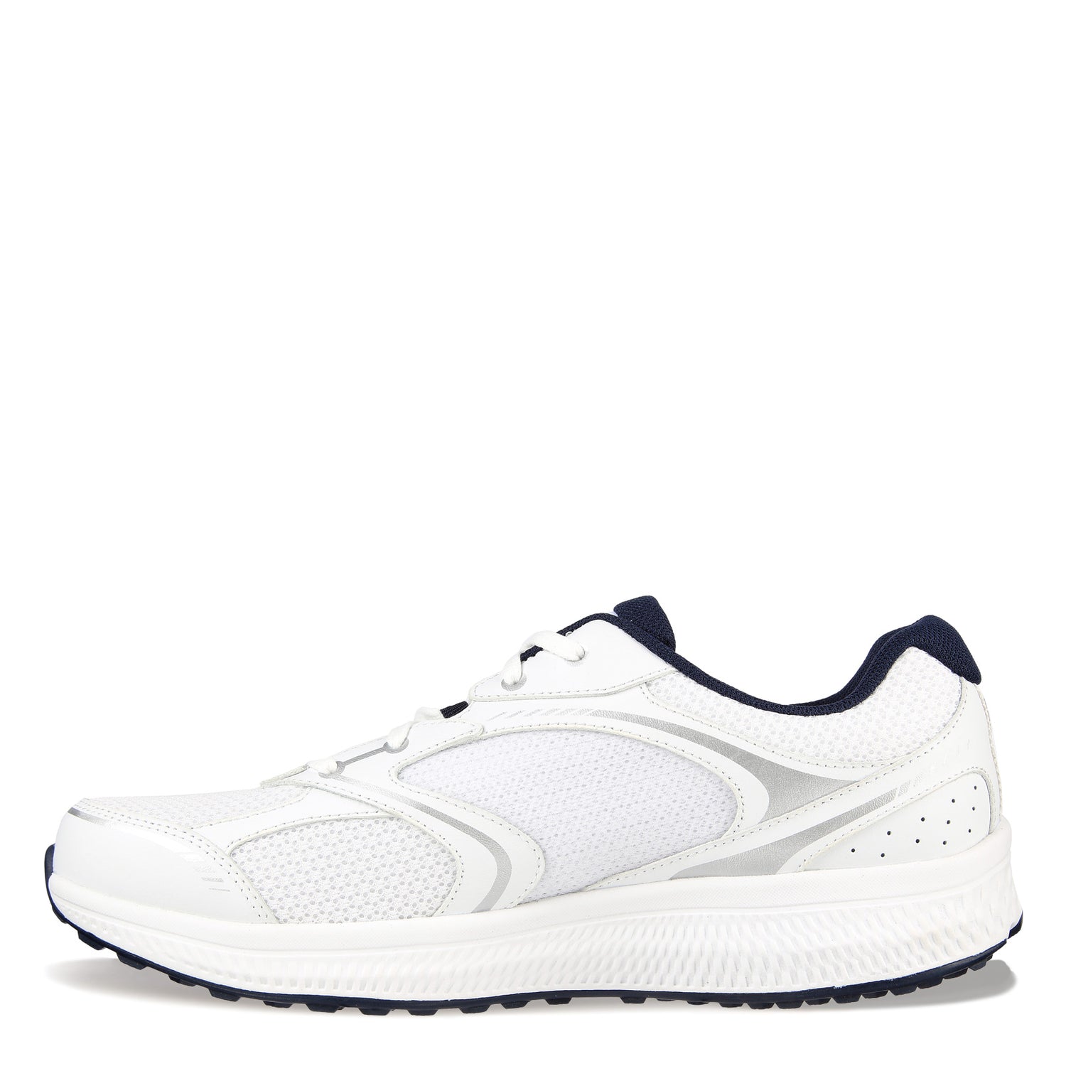 Peltz Shoes  Men's Skechers GO RUN Consistent – Specie Running Shoe - Wide Width White Navy 220371WW-WNV