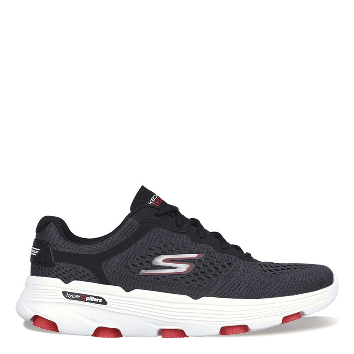 Peltz Shoes  Men's Skechers GO RUN 7.0 Running Shoe Charcoal Black Red 220644-CCBK