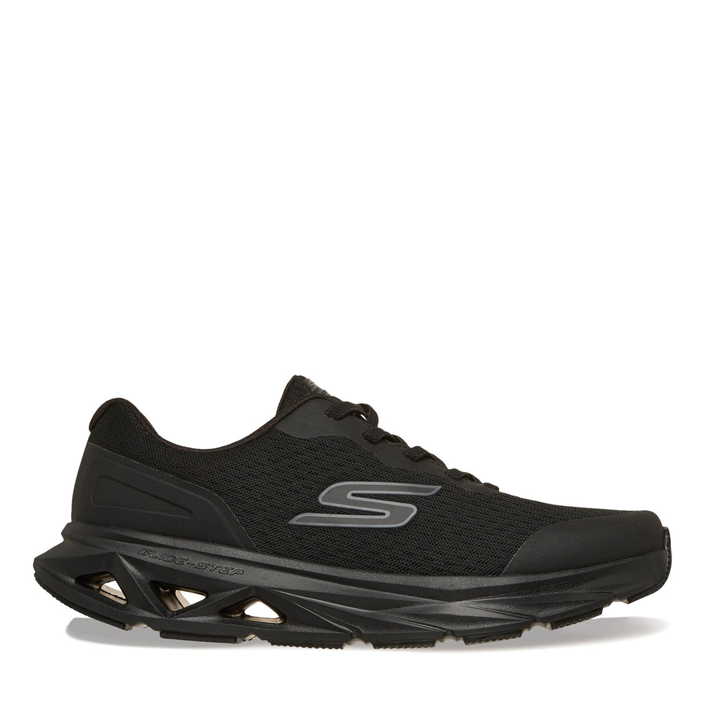 Men's Skechers Glide Step Vortex - Avalin Sneaker Walking Shoe - Wide Width SOLID BLACK 221041WW-BBK