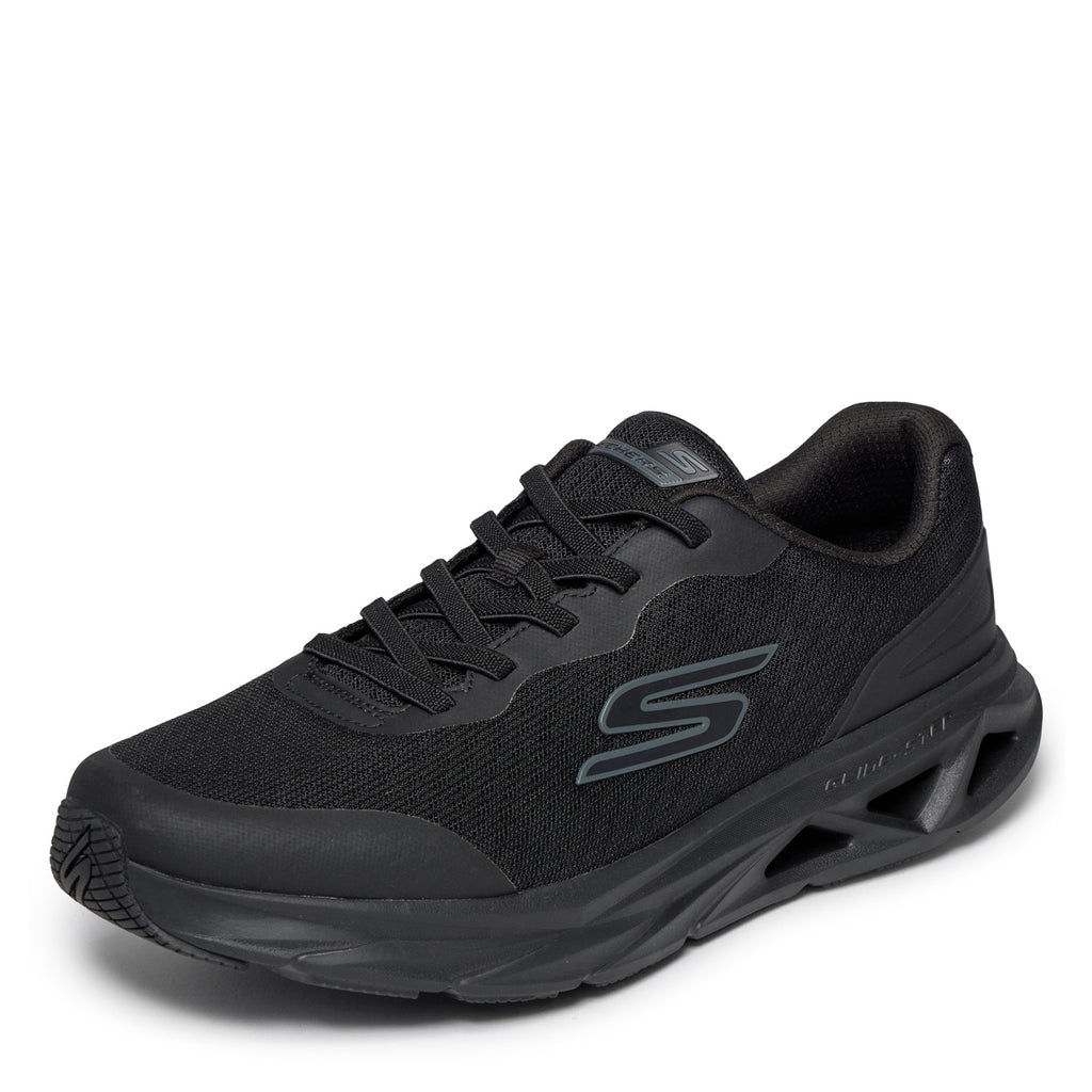 Men's Skechers Glide Step Vortex - Avalin Sneaker Walking Shoe - Wide Width SOLID BLACK 221041WW-BBK