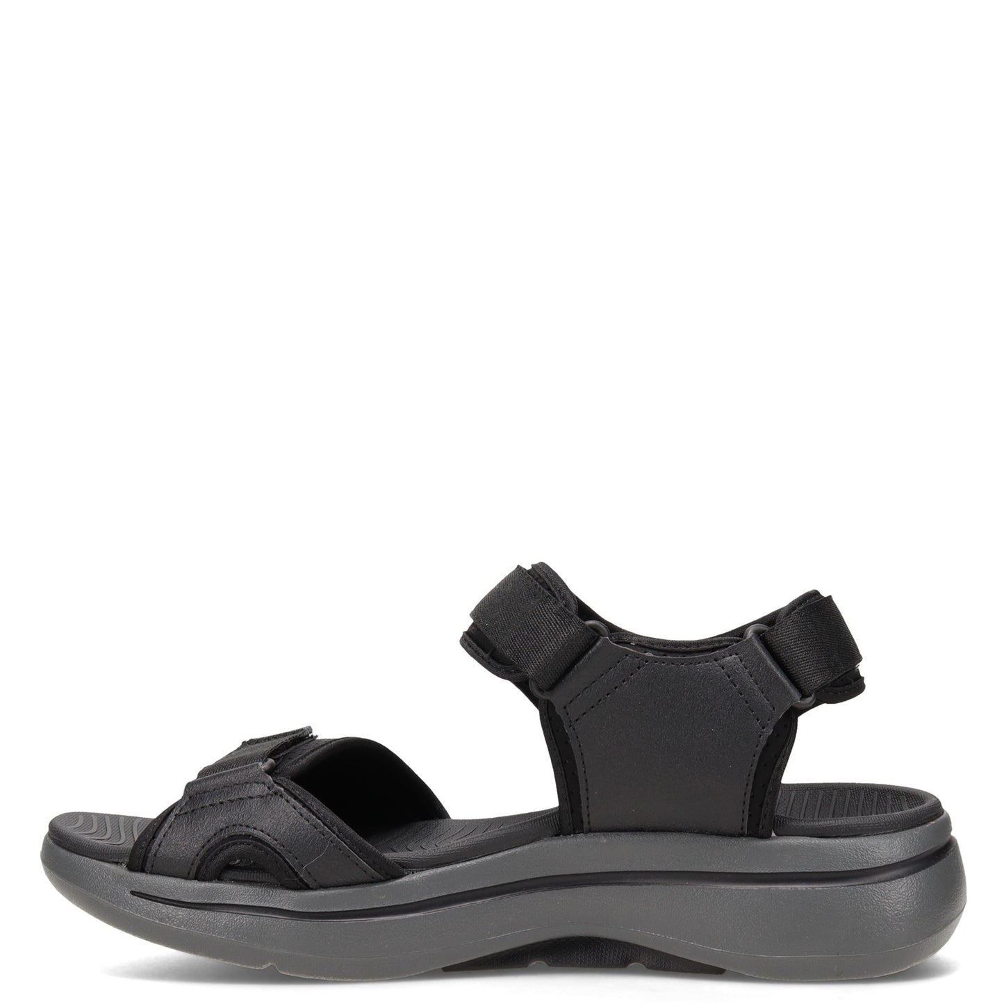 Peltz Shoes  Men's Skechers GOwalk Arch Fit Sandal BLACK / CHARCOAL 229020-BKCC
