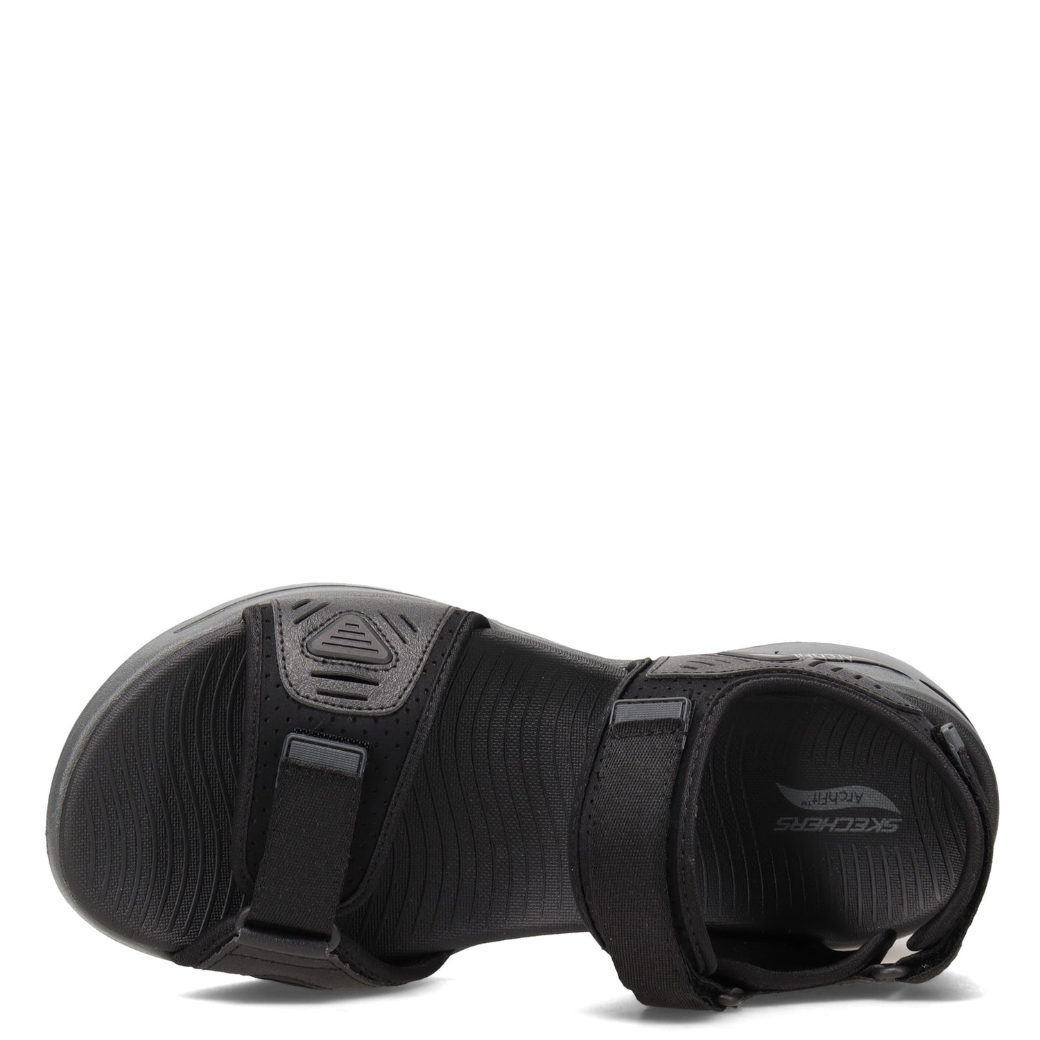Peltz Shoes  Men's Skechers GOwalk Arch Fit Sandal BLACK / CHARCOAL 229020-BKCC