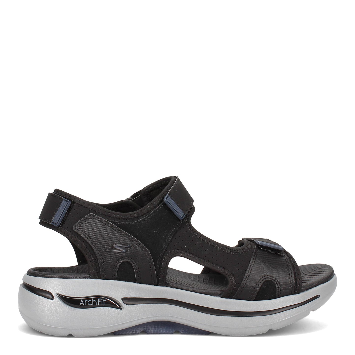 Peltz Shoes  Men's Skechers GOwalk Arch Fit - Mission Sandal BLACK NAVY 229021-BKNV
