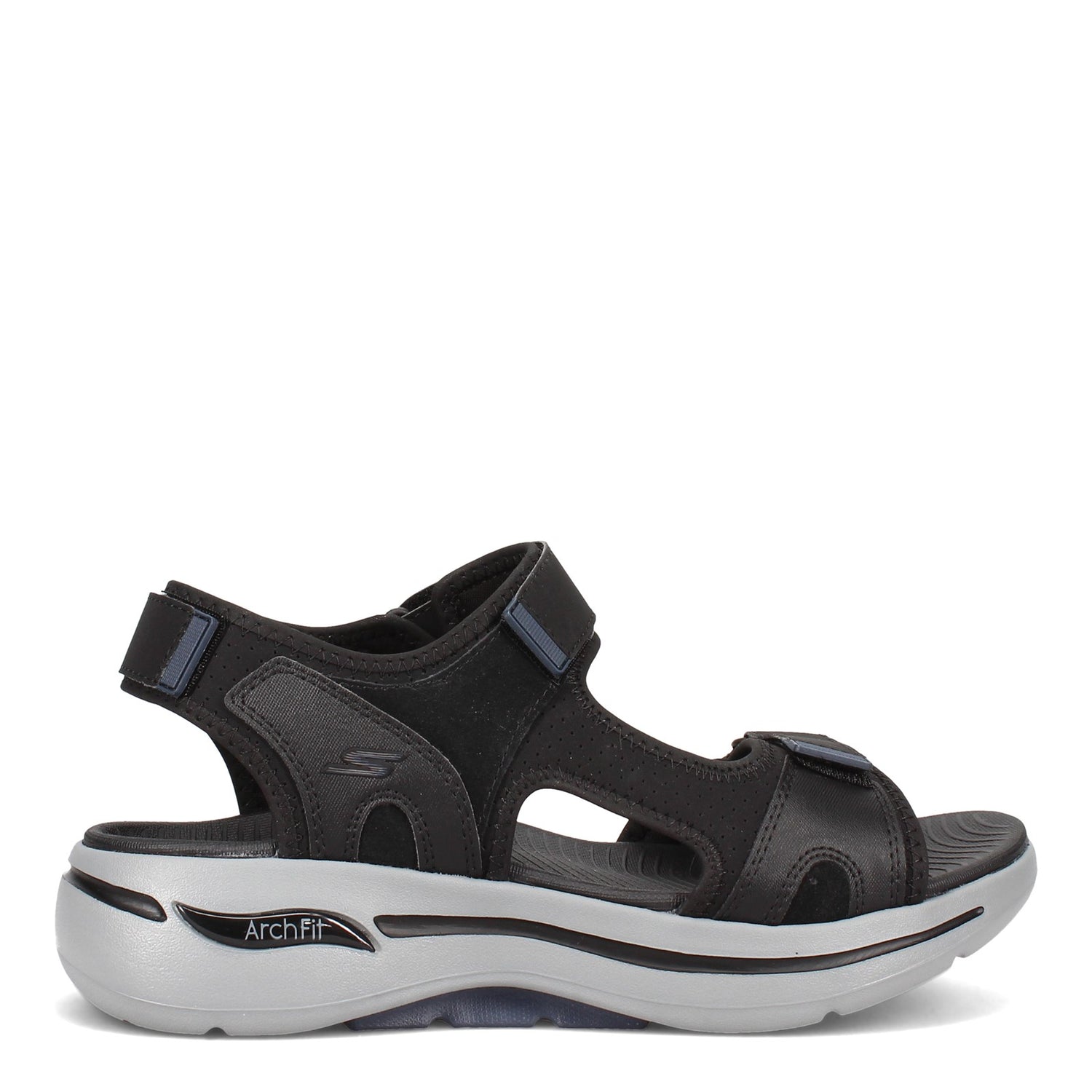 Peltz Shoes  Men's Skechers GOwalk Arch Fit - Mission Sandal BLACK NAVY 229021-BKNV