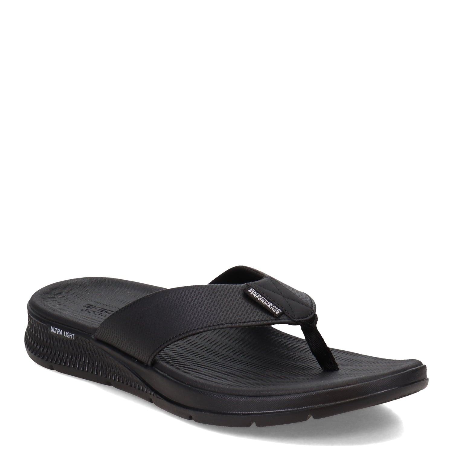 Peltz Shoes  Men's Skechers GO Consistent Sandal - Synthwave Sandal SOLID BLACK 229035-BBK