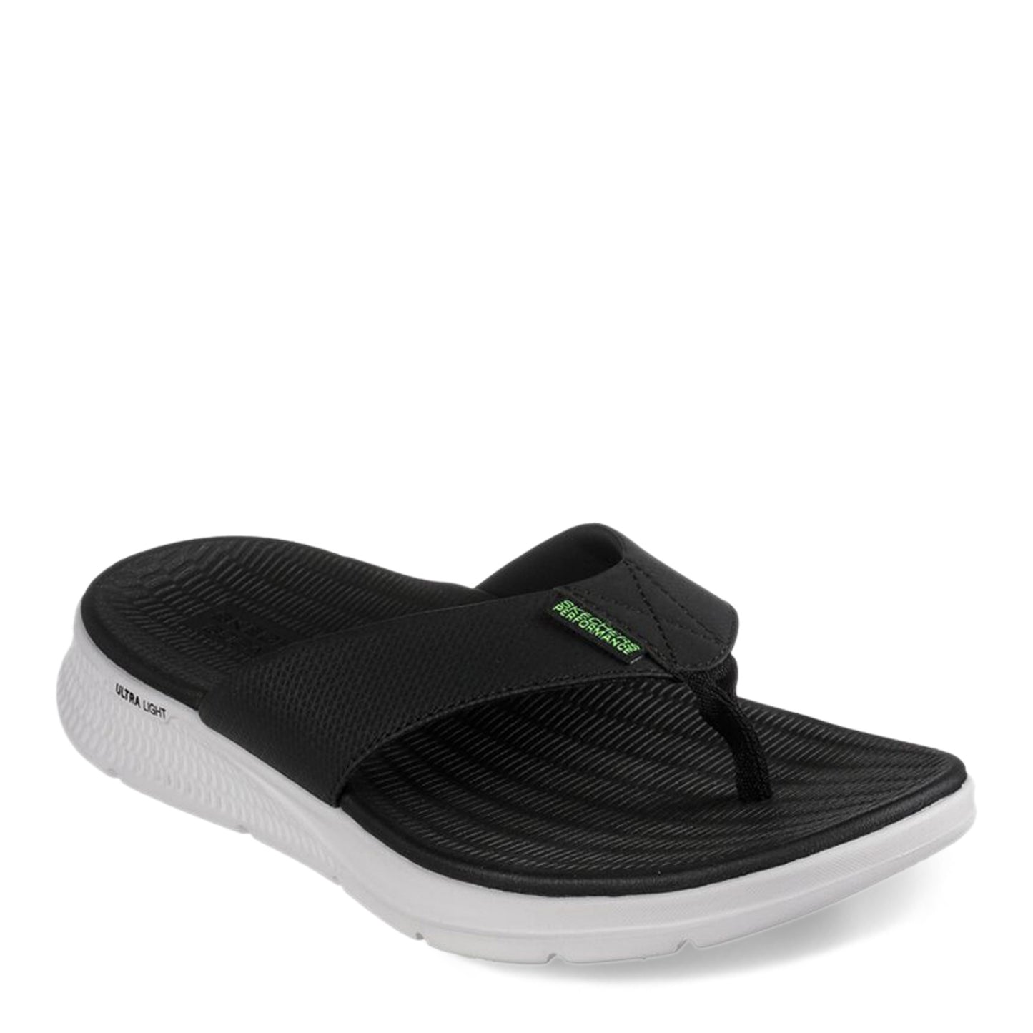 Peltz Shoes  Men's Skechers GO Consistent Sandal - Synthwave Sandal BLACK / WHITE 229035-BLK