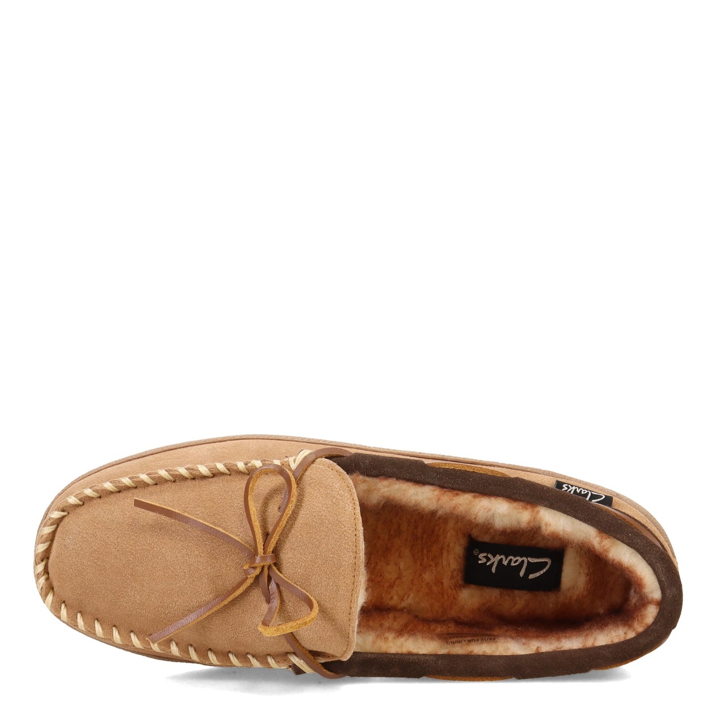 Peltz Shoes  Men's Clarks Moccasin Slipper TAN BROWN 22SH-011-SIM CB