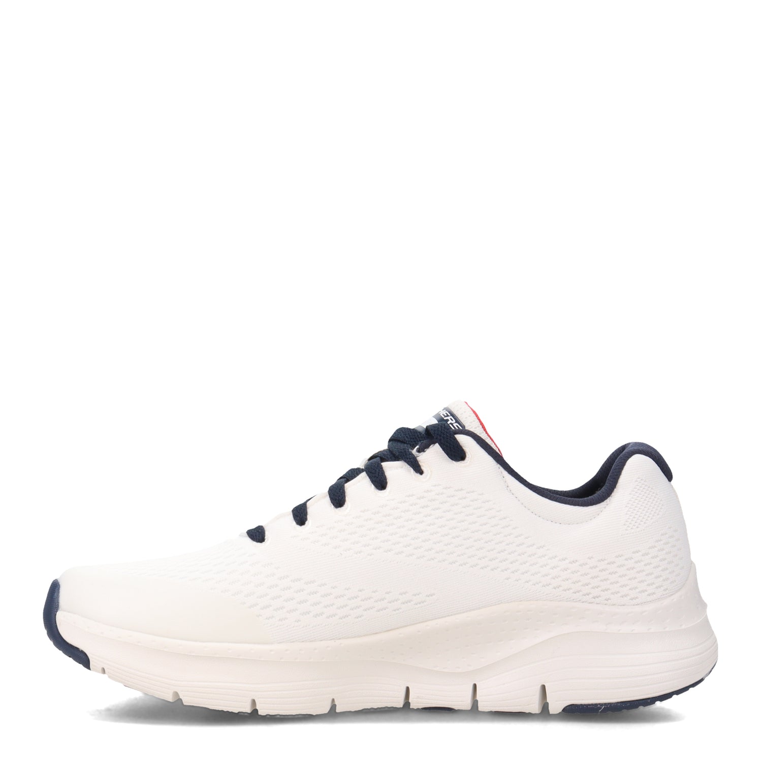 Peltz Shoes  Men's Skechers Arch Fit Walking Shoe - Wide Width WHITE NAVY 232040WW-WNV