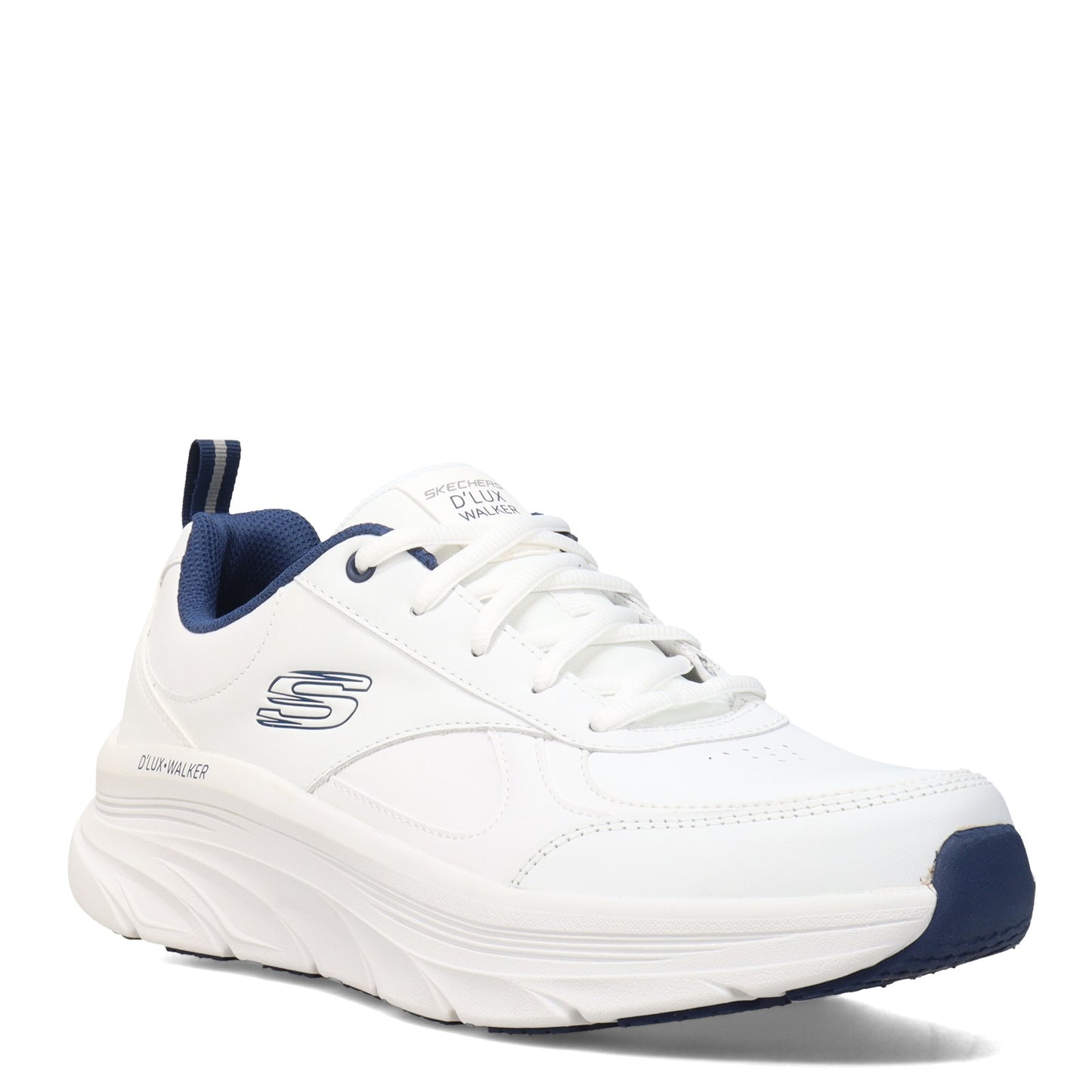 Peltz Shoes  Men's Skechers Relaxed Fit: D'lux Walker Walking Shoe WHITE NAVY 232164-WNV