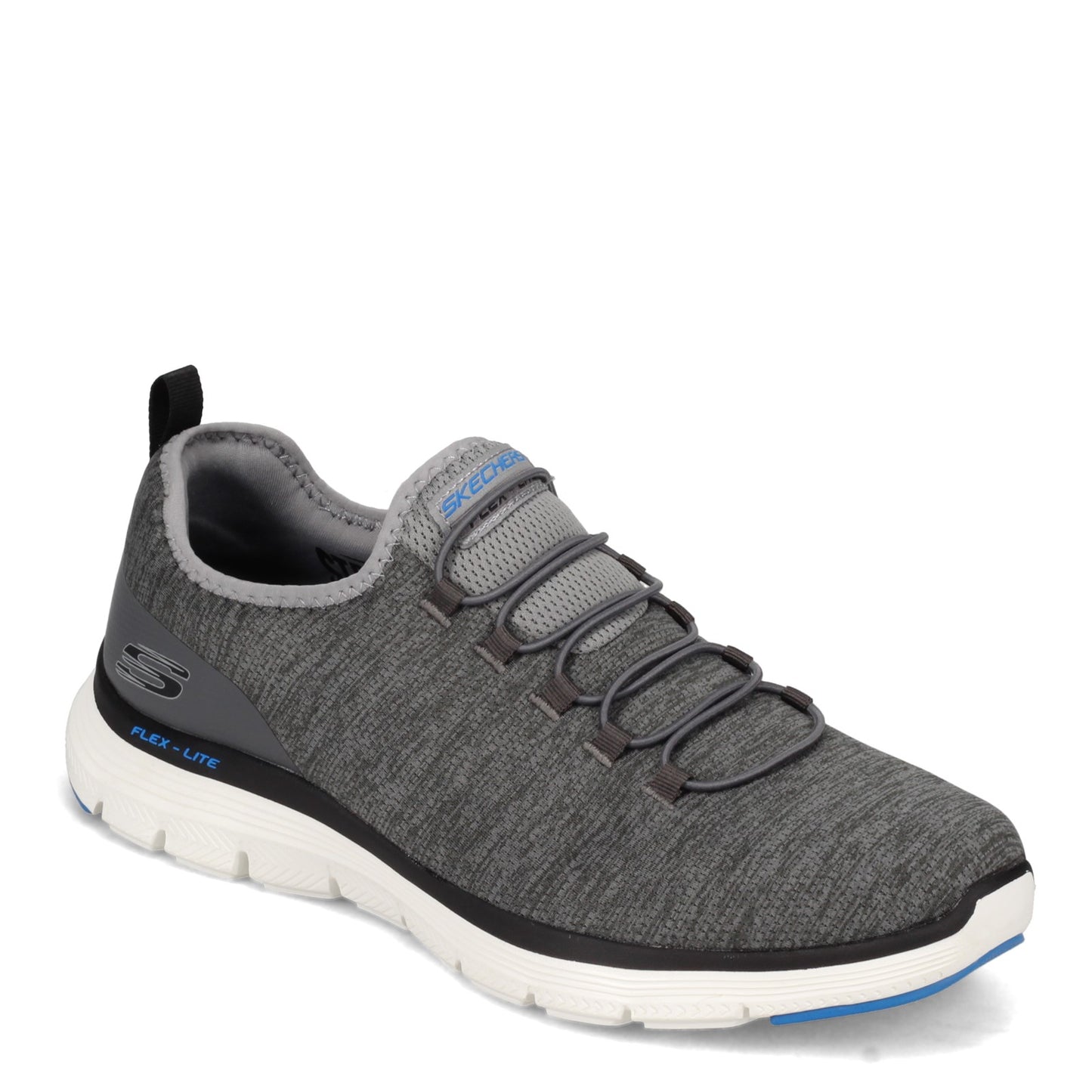 Peltz Shoes  Men's Skechers Flex Advantage 4.0 - Contributor Walking Shoe - Wide Width GREY BLACK 232226W-GYBK