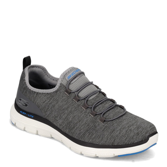 Peltz Shoes  Men's Skechers Flex Advantage 4.0 - Contributor Walking Shoe - Wide Width Grey/Black 232226W-GYBK