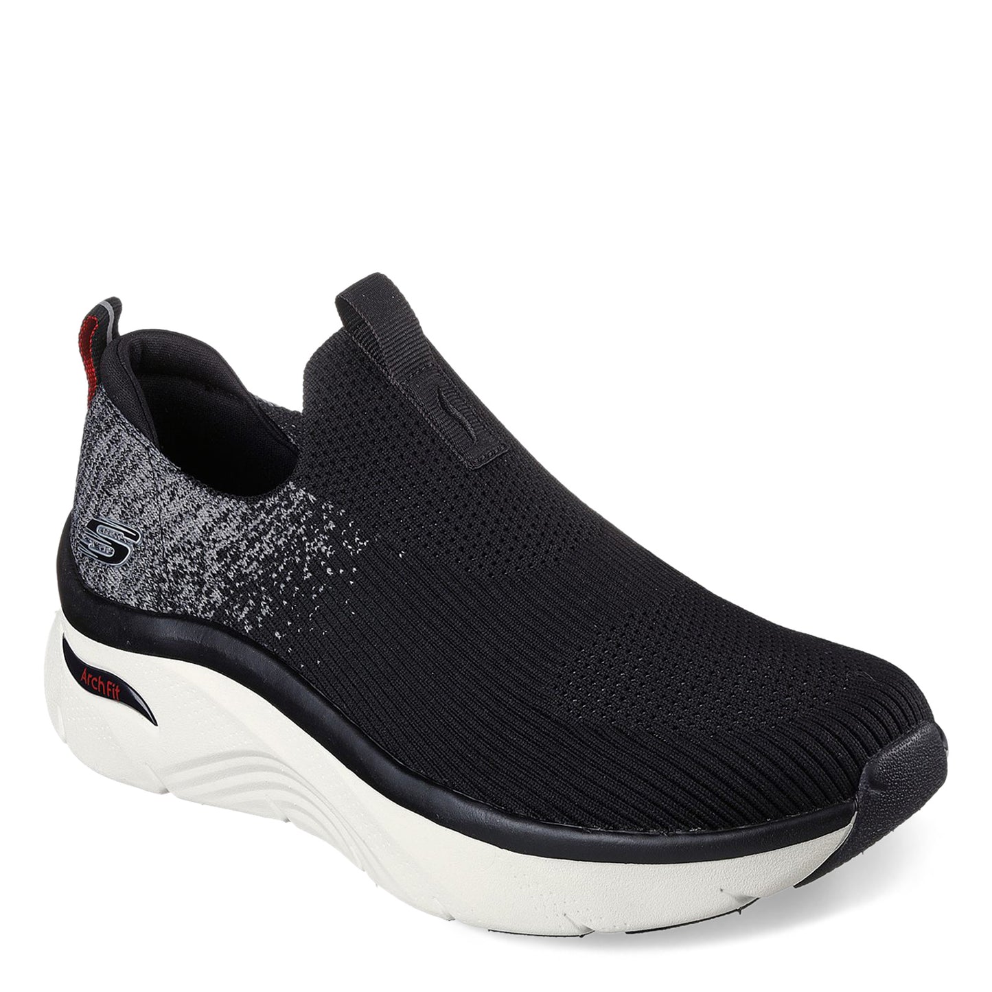 Peltz Shoes  Men's Skechers Relaxed Fit: Arch Fit D'Lux Sneaker BLACK / WHITE 232504-BKW