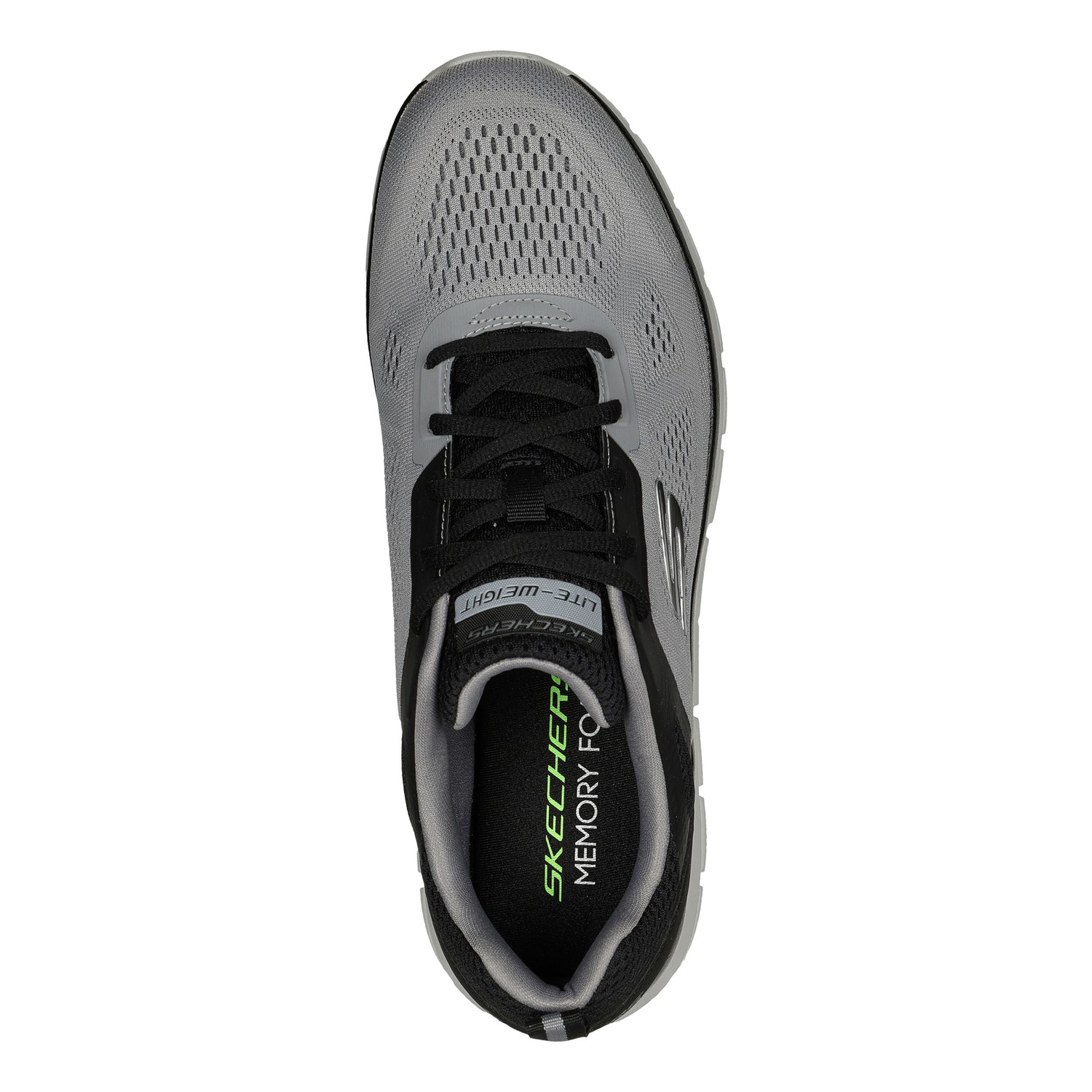 Peltz Shoes  Men's Skechers Track – Broader Sneaker - Wide Width Grey Black 232698W-GYBK