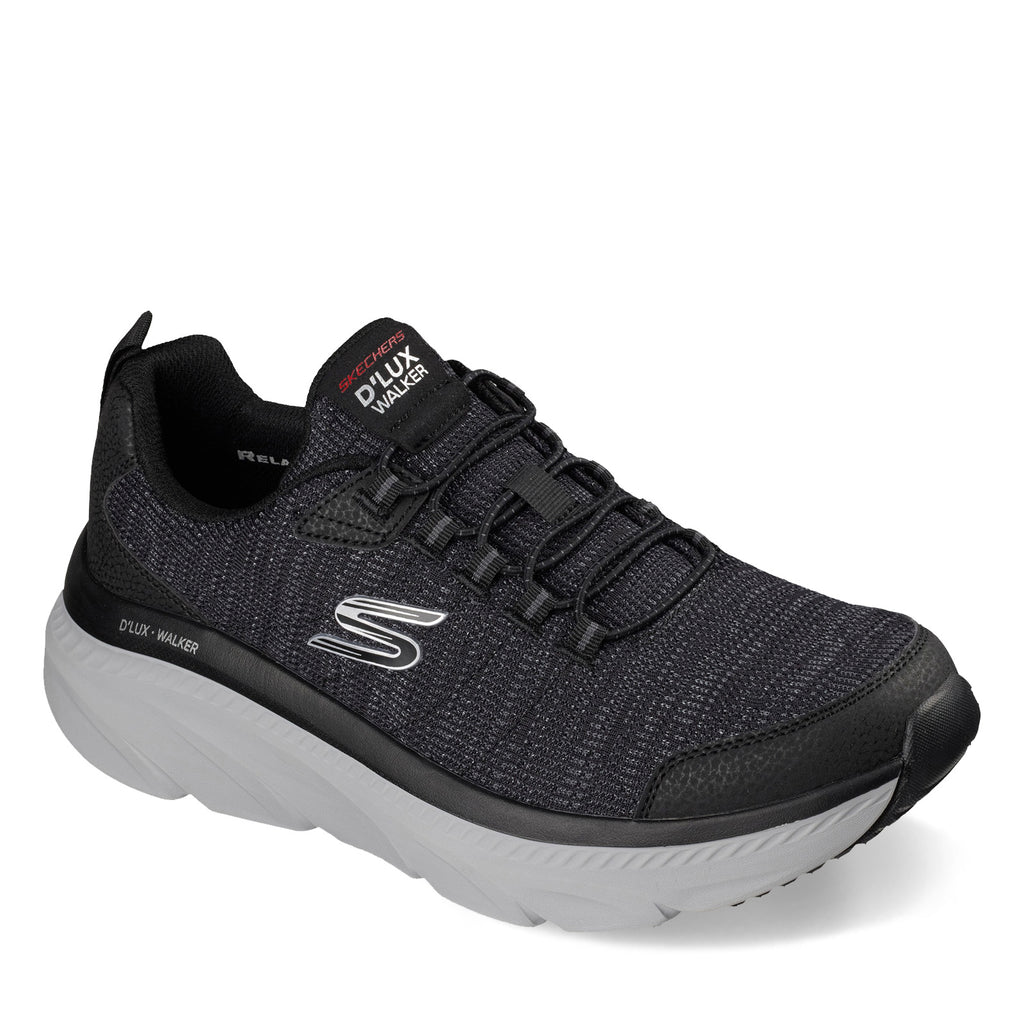 Men's Skechers Relaxed Fit: D'Lux Walker 2.0 - Brexon Sneaker - Wide Width BLACK  WHITE 233245WW-BKW