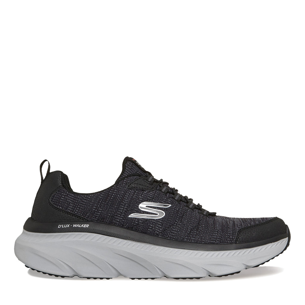 Men's Skechers Relaxed Fit: D'Lux Walker 2.0 - Brexon Sneaker - Wide Width BLACK  WHITE 233245WW-BKW