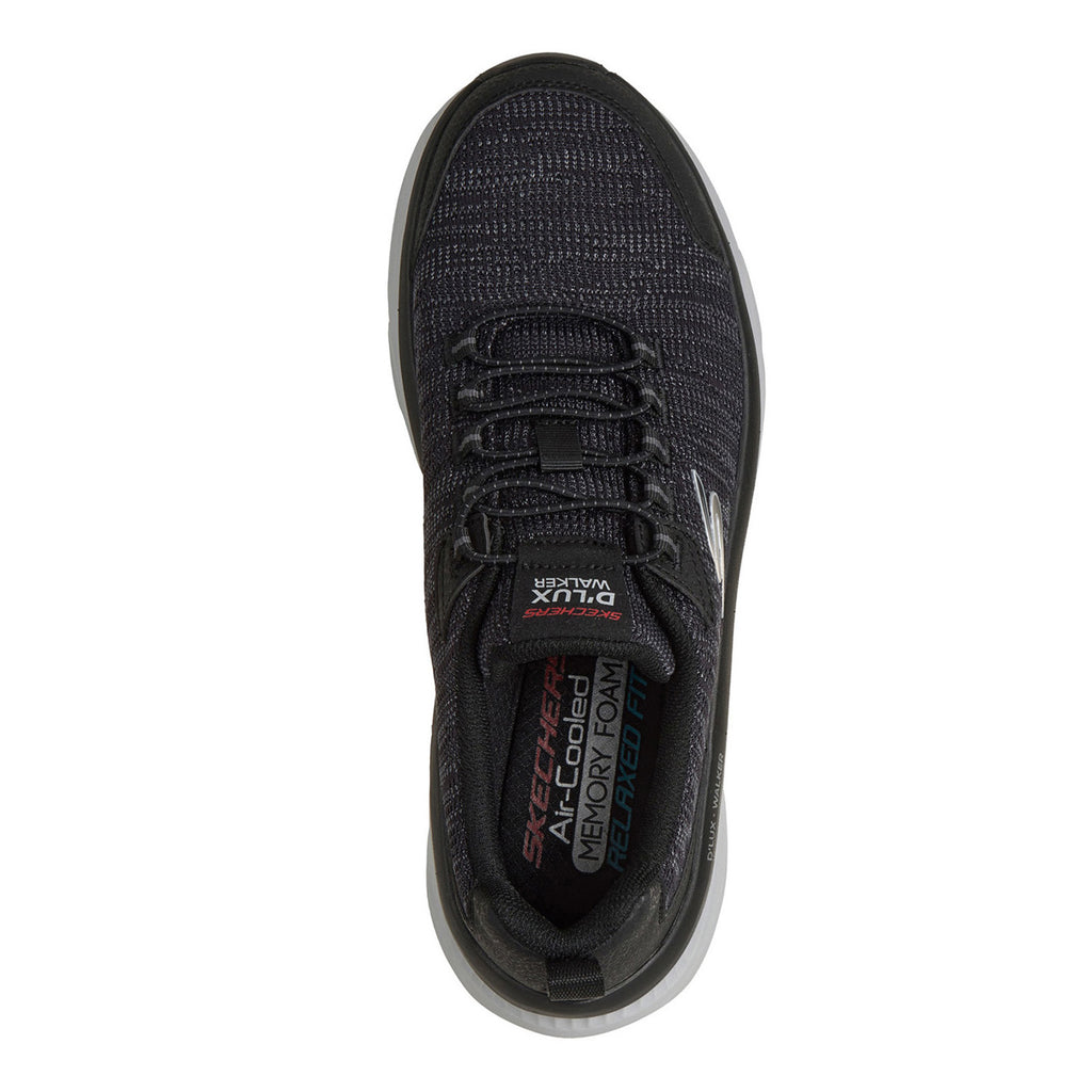 Men's Skechers Relaxed Fit: D'Lux Walker 2.0 - Brexon Sneaker - Wide Width BLACK  WHITE 233245WW-BKW