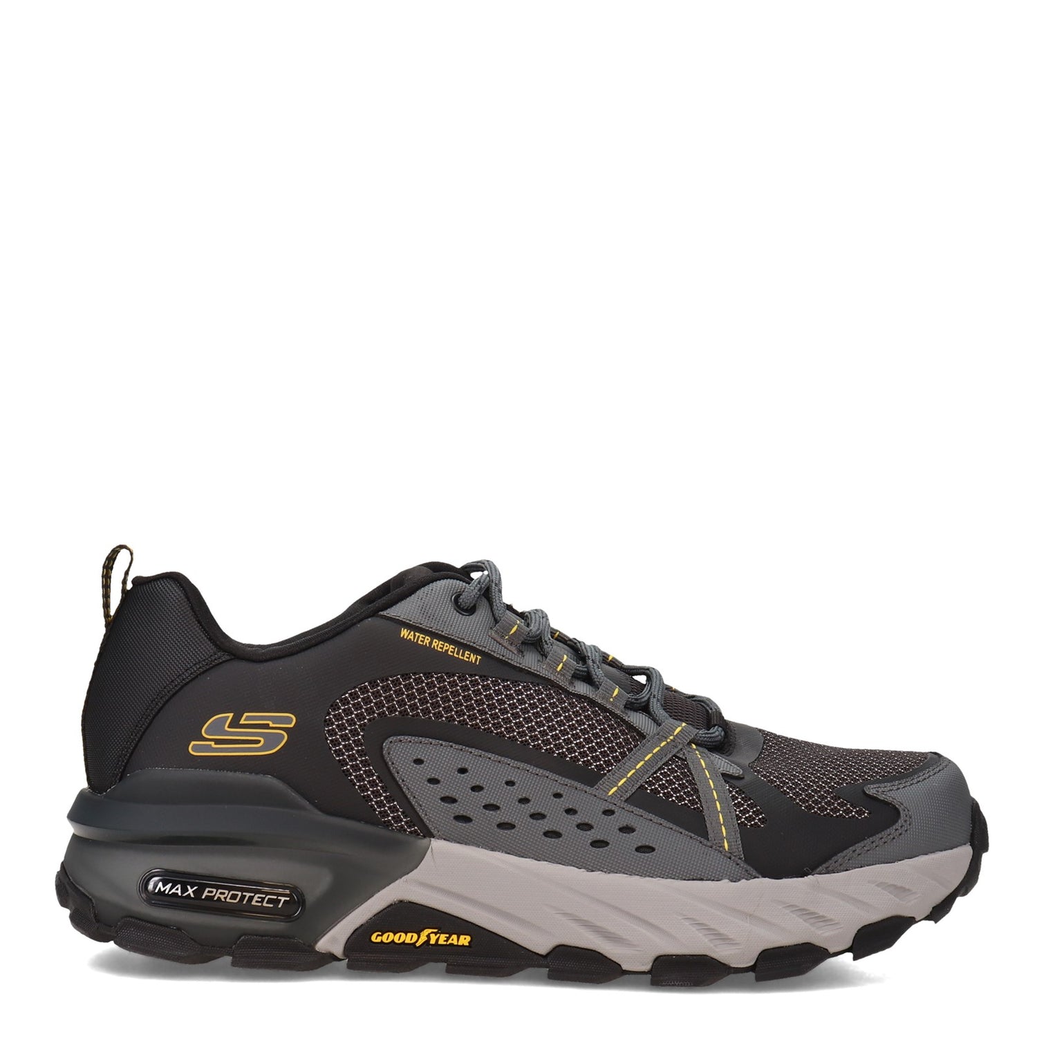 Peltz Shoes  Men's Skechers Max Protect Hiking Shoe - Wide Width Black/Charcoal 237303W-BKCC
