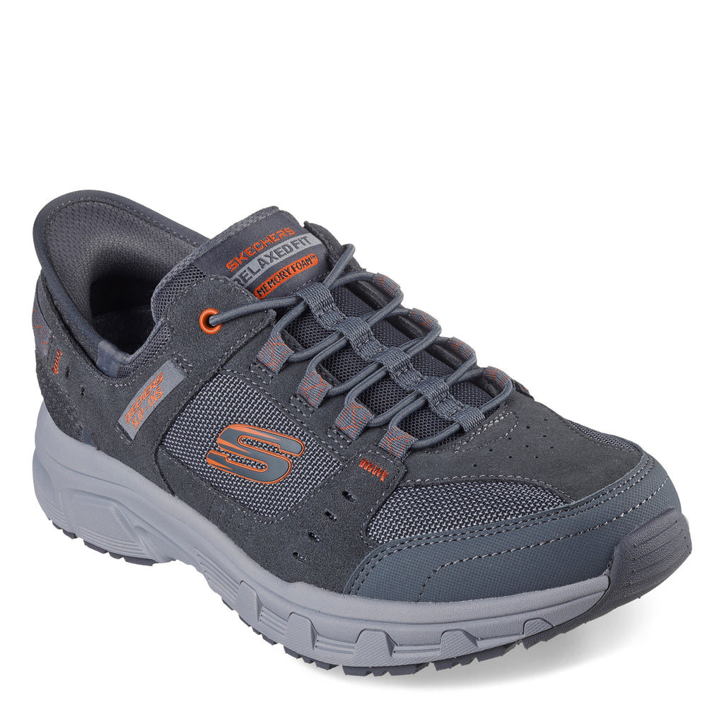 Men's Skechers Slip-ins Relaxed Fit: Oak Canyon - Consistent Winner Sneaker - Wide Width GREY/ORANGE 237450WW-GYOR
