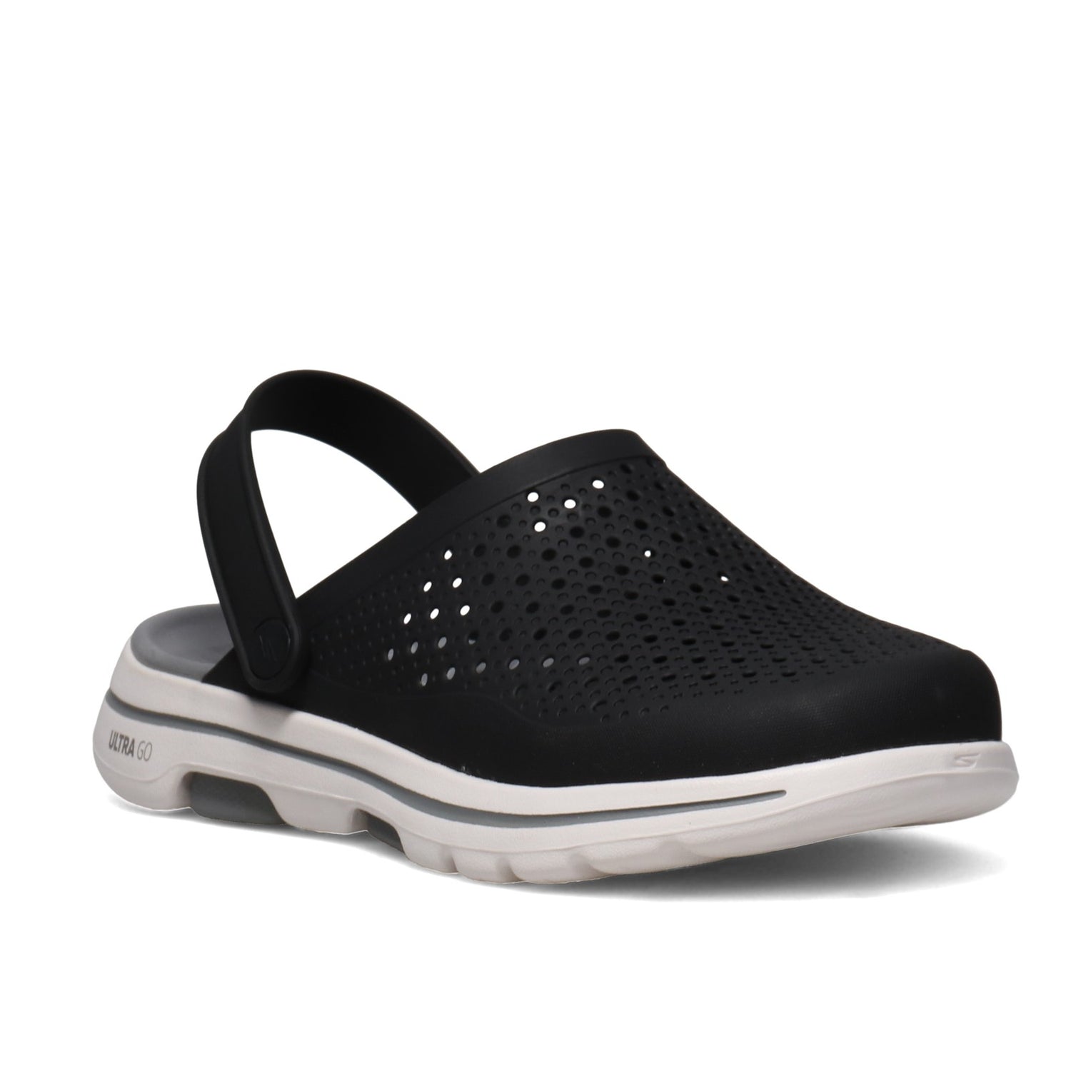 Peltz Shoes  Men's Skechers Foamies: GOwalk 5 - Astonished Clog Black/Gray 243002-BKGY