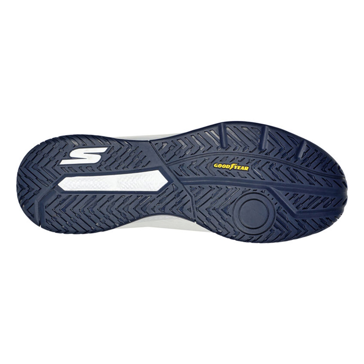 Peltz Shoes  Men's Skechers Relaxed Fit: Viper Court - Pickleball Shoe WHITE NAVY 246070-WNV