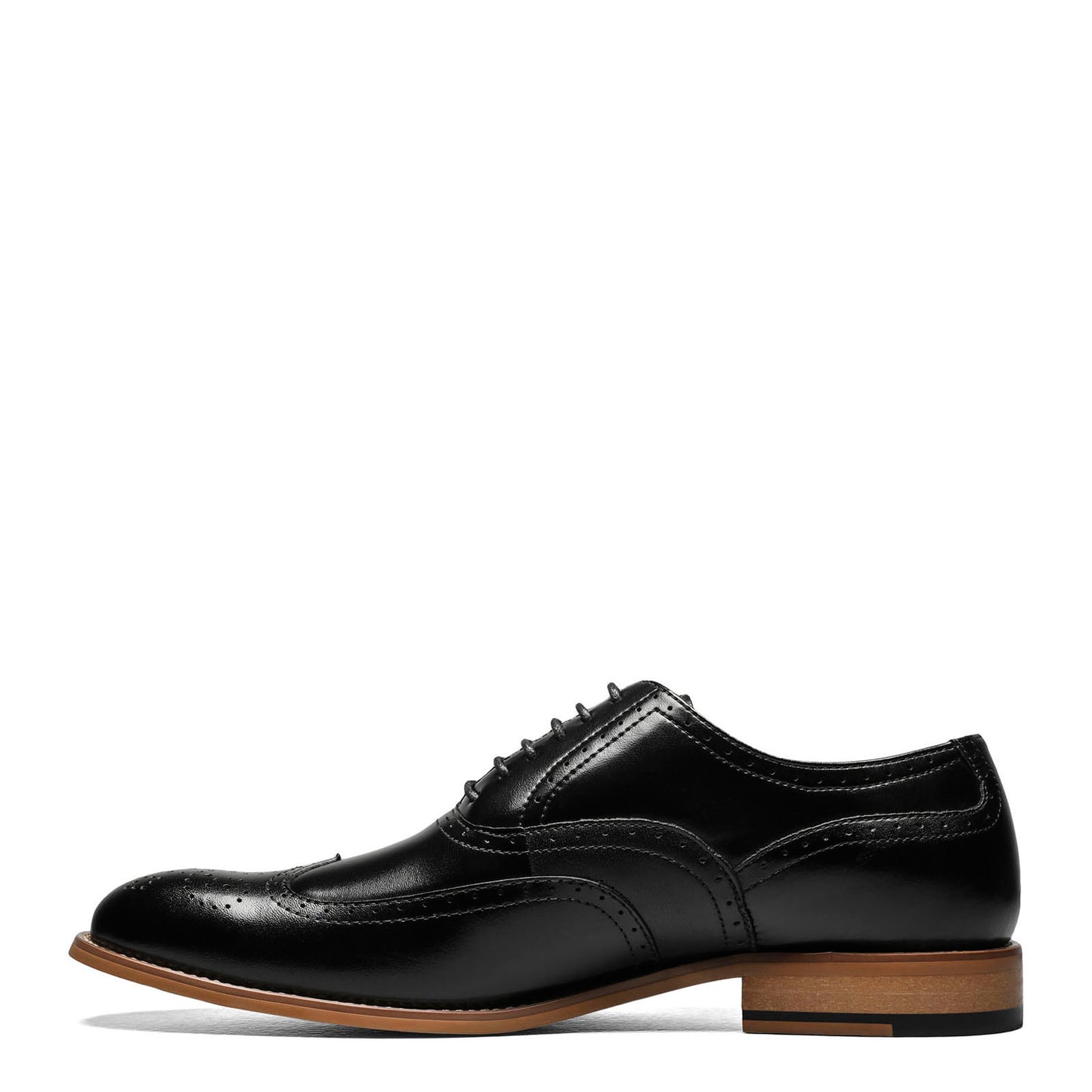 Peltz Shoes  Men's Stacy Adams Dunbar Wingtip Oxford BLACK 25064-001