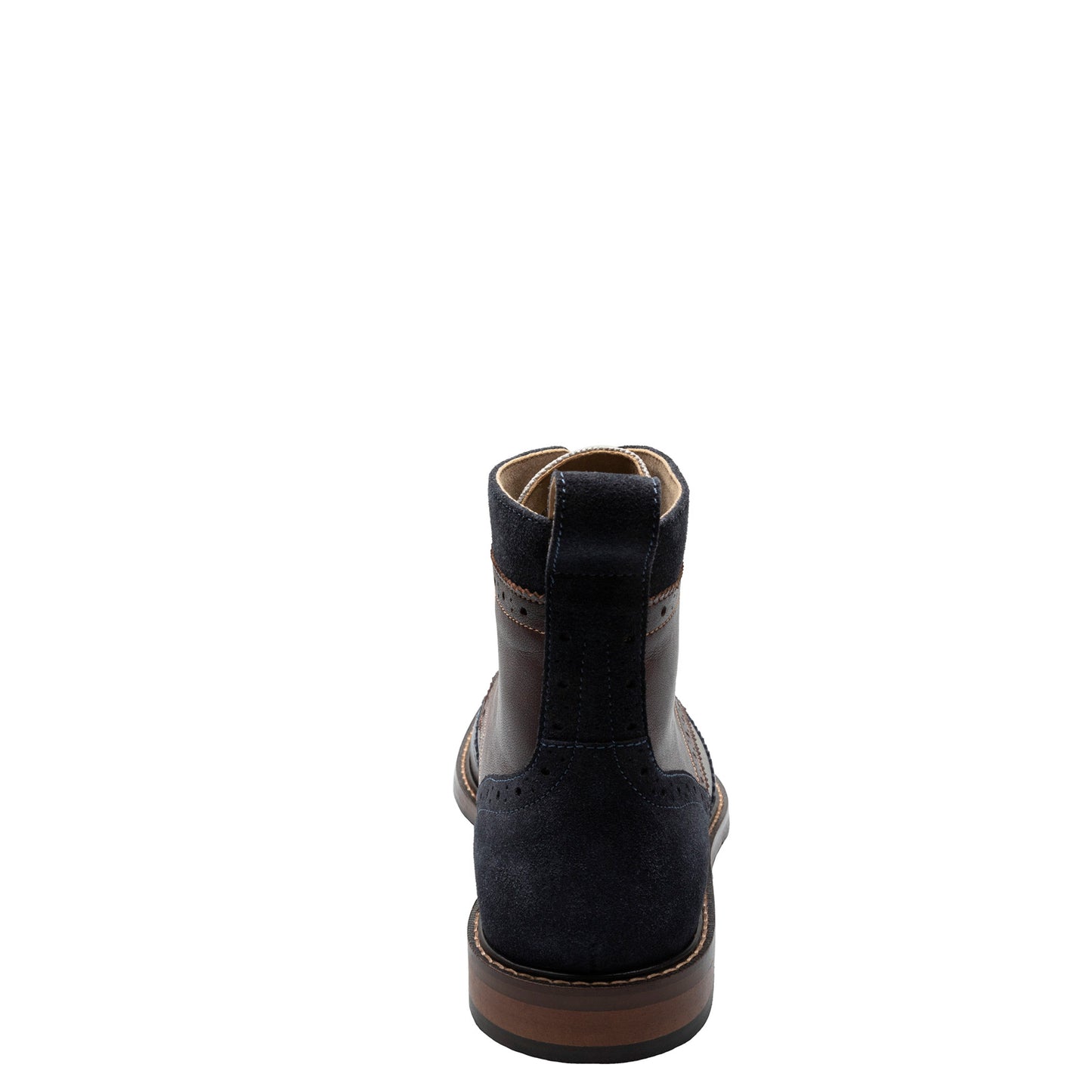 Peltz Shoes  Men's Stacy Adams Finnegan Wingtip Lace Up Boot Navy Multi 25427-492