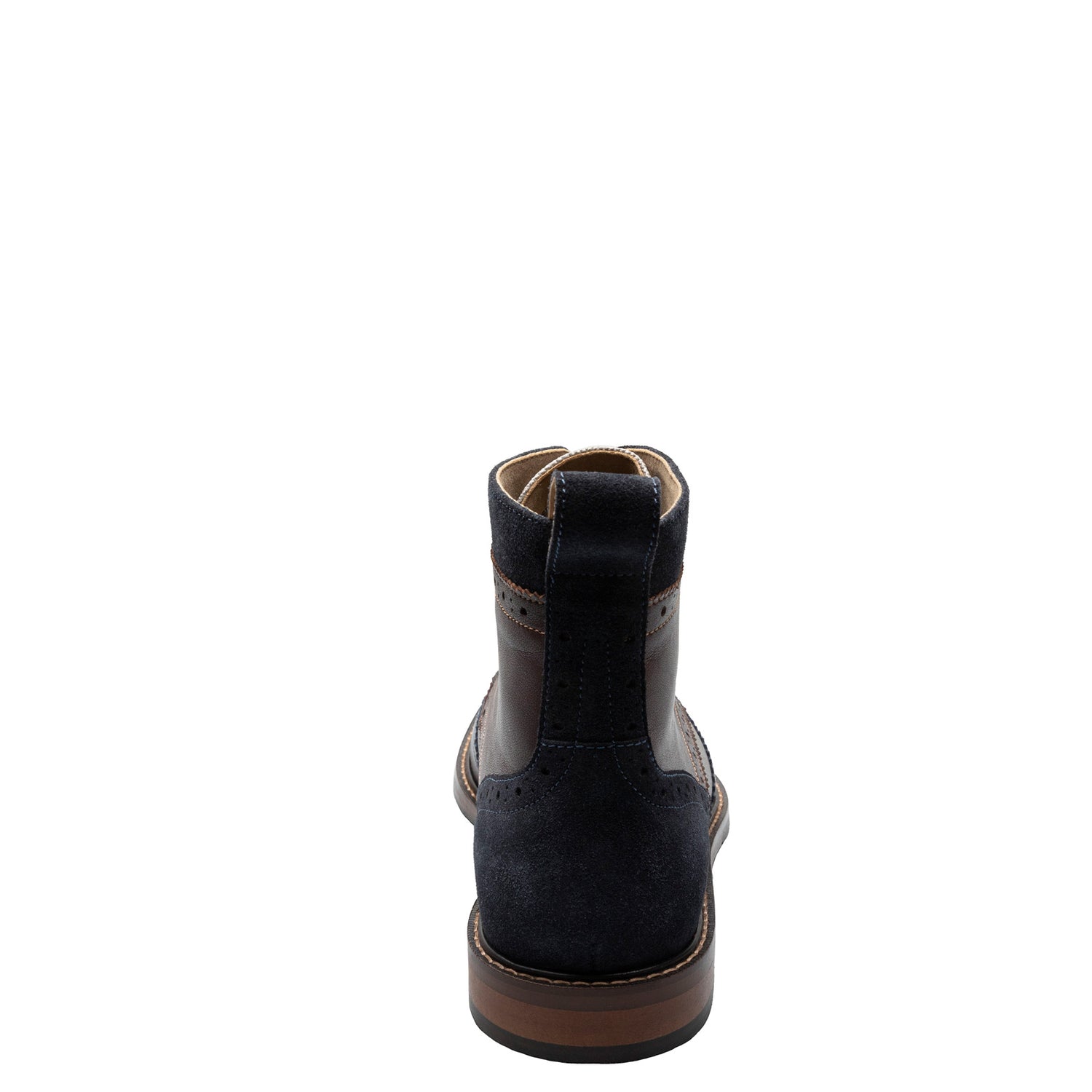 Peltz Shoes  Men's Stacy Adams Finnegan Wingtip Lace Up Boot Navy Multi 25427-492