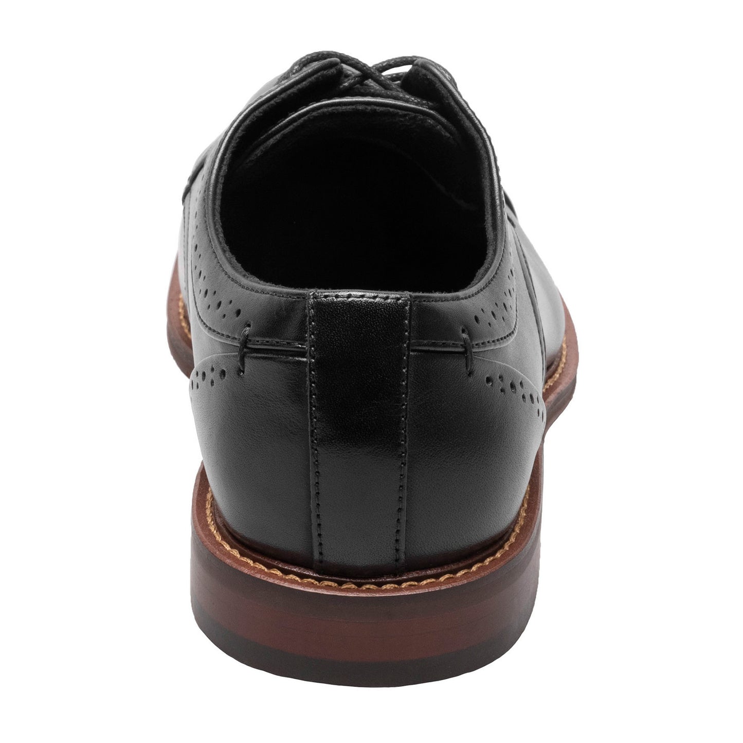 Peltz Shoes  Men's Stacy Adams Maddox Cap Toe Oxford BLACK POLISHED 25488-005