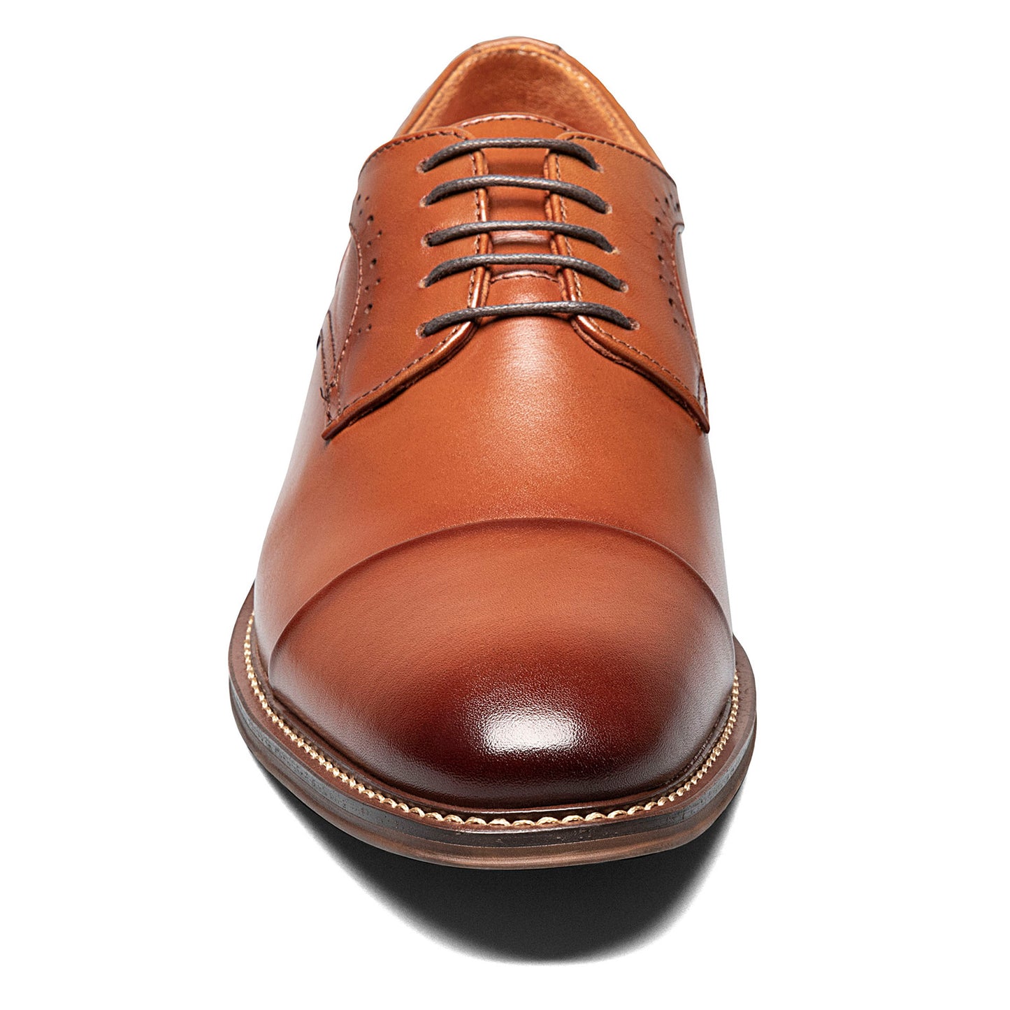 Peltz Shoes  Men's Stacy Adams Maddox Cap Toe Oxford COGNAC 25488-221