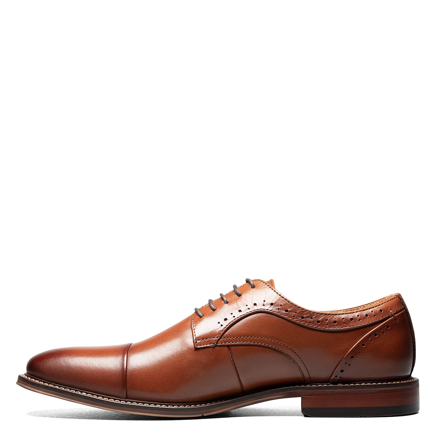 Peltz Shoes  Men's Stacy Adams Maddox Cap Toe Oxford COGNAC 25488-221