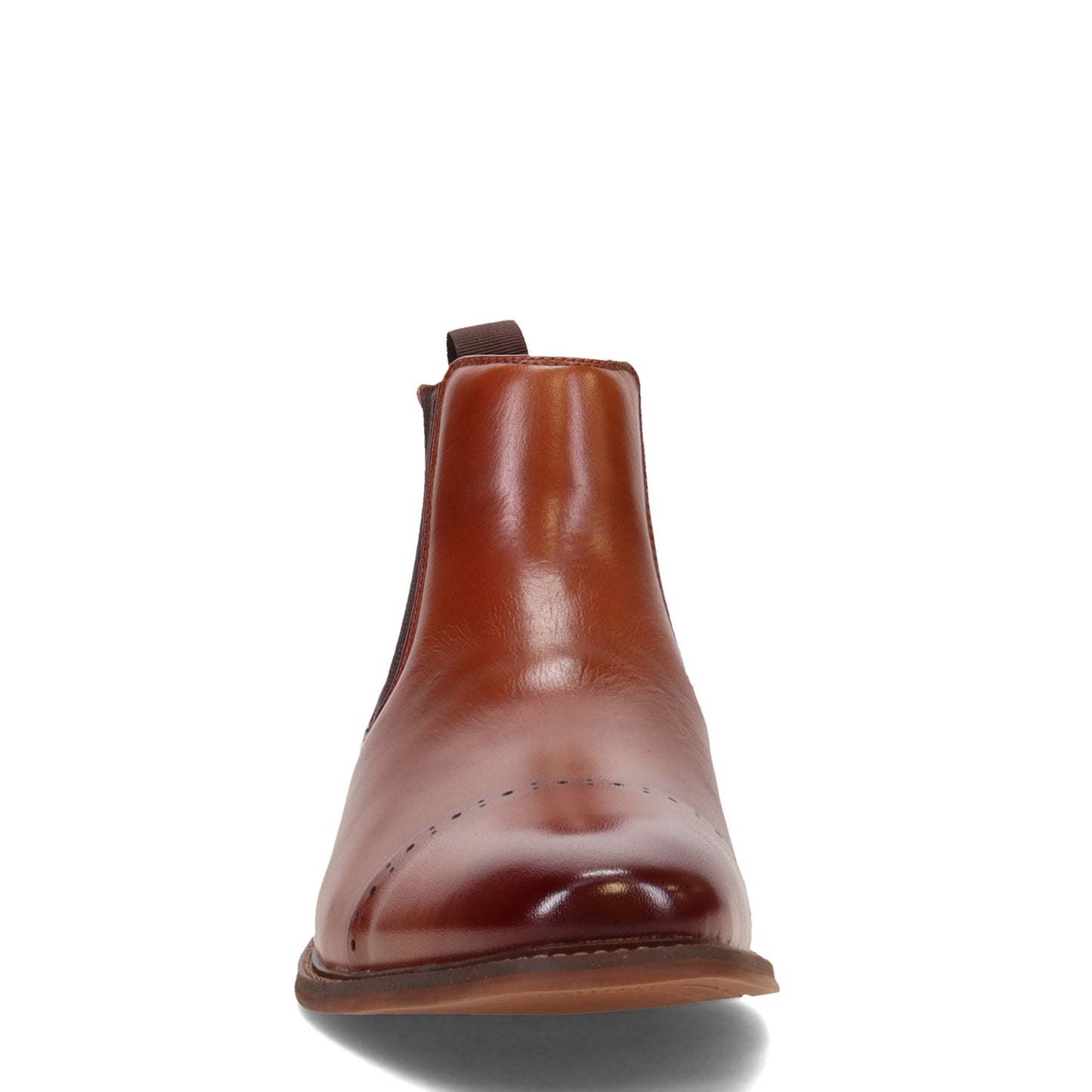 Peltz Shoes  Men's Stacy Adams Maury Cap Toe Chelsea Boot COGNAC 25492-221