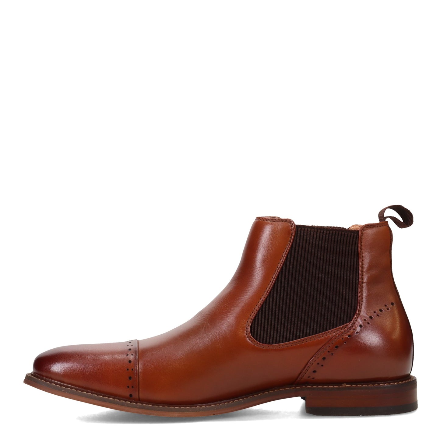 Peltz Shoes  Men's Stacy Adams Maury Cap Toe Chelsea Boot COGNAC 25492-221