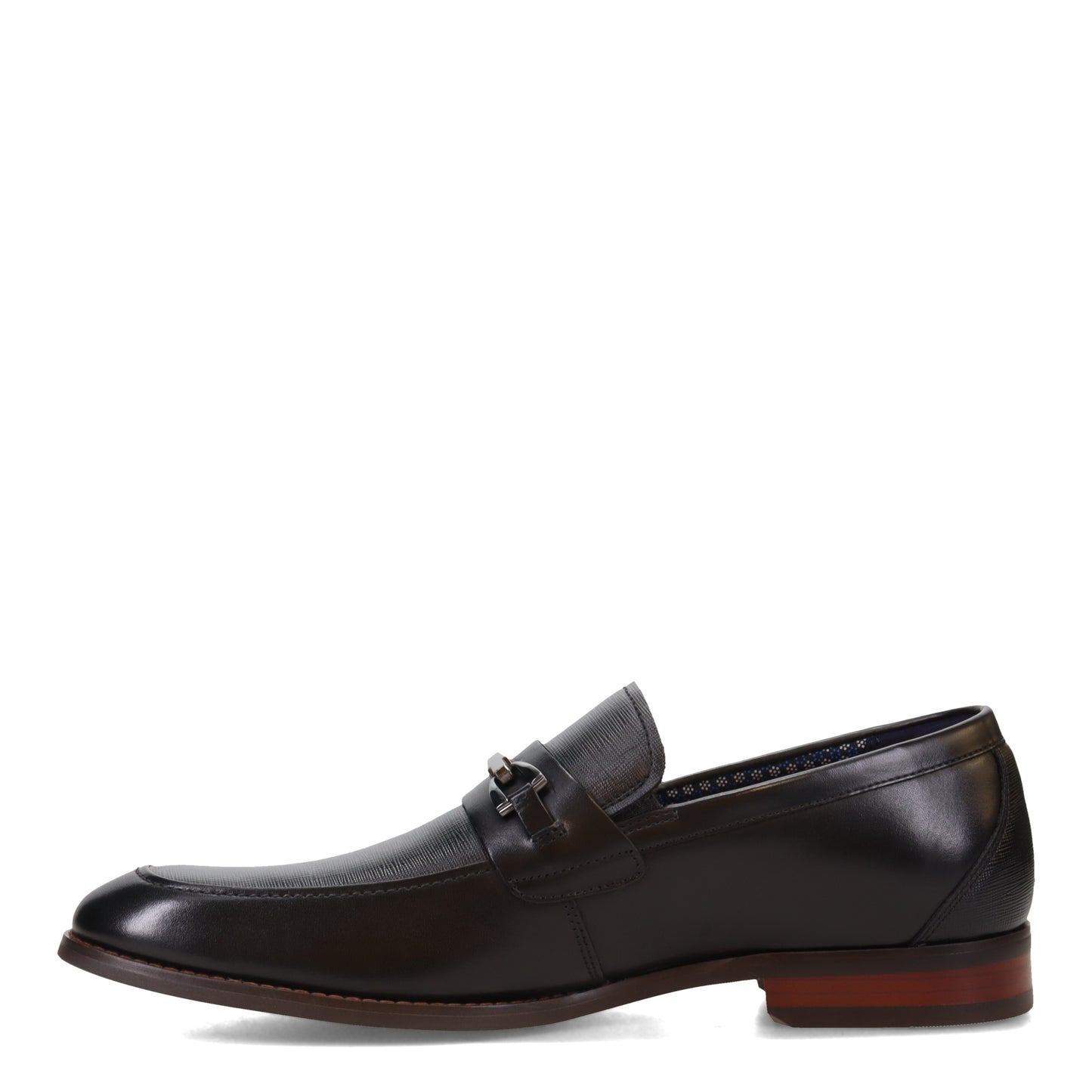 Peltz Shoes  Men's Stacy Adams Kaylor Moc Toe Bit Slip-On BLACK 25572-001