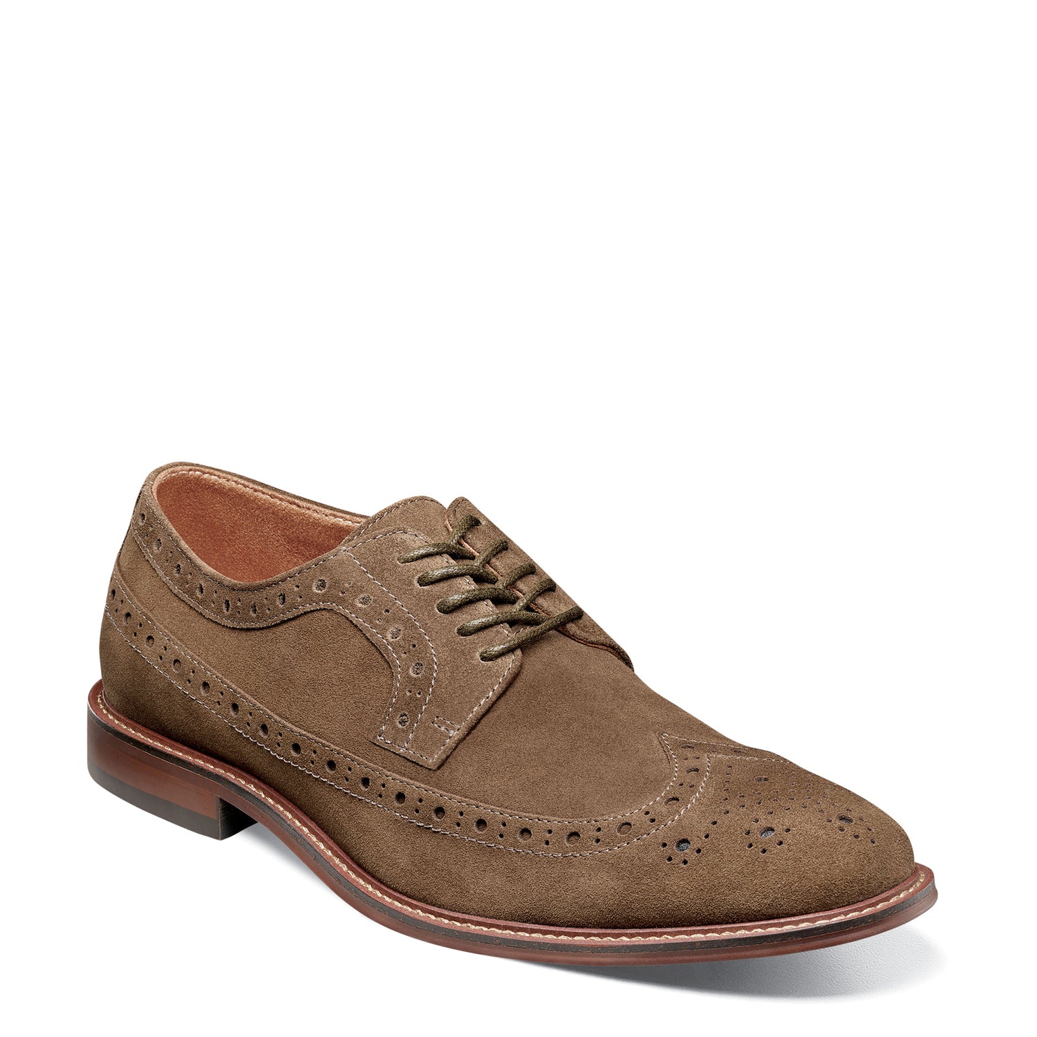 Peltz Shoes  Men's Stacy Adams Marligan Wingtip Oxford Mocha 25616-216