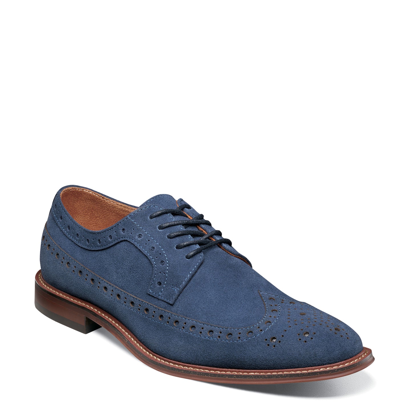Peltz Shoes  Men's Stacy Adams Marligan Wingtip Oxford Navy 25616-415