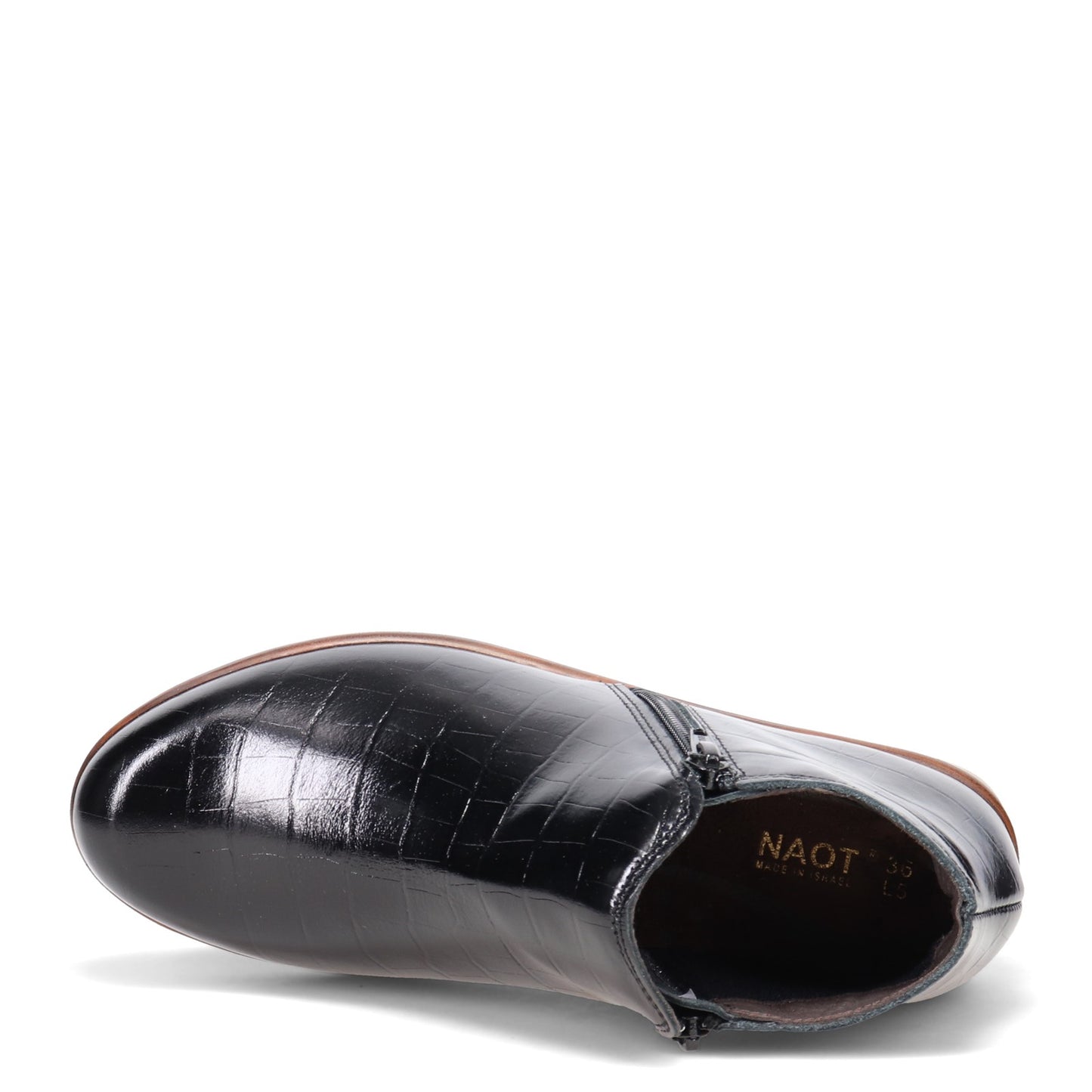 Peltz Shoes  Women's Naot Helm Ankle Boot Black Croc 26030-BBB