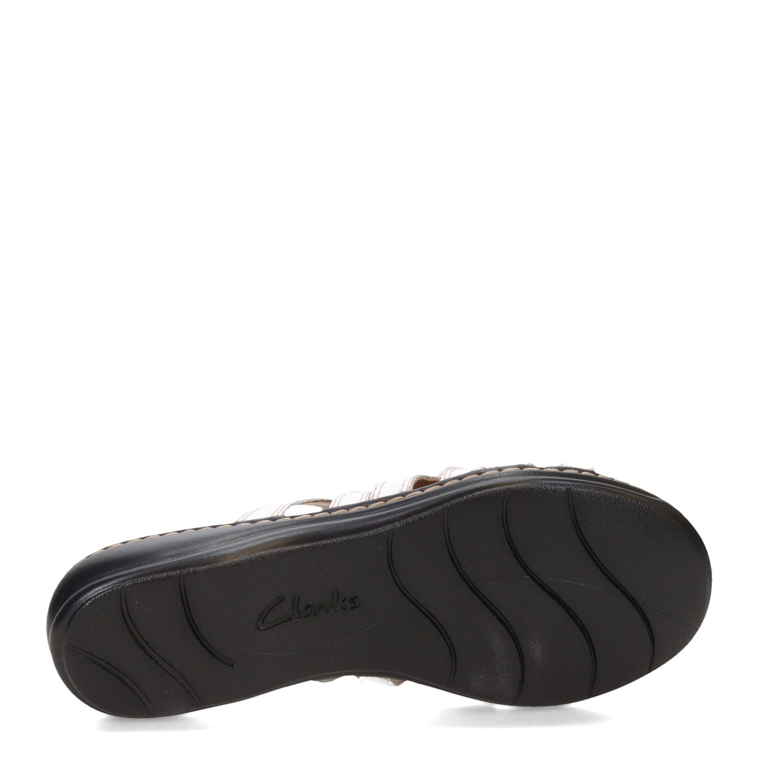 Peltz Shoes  Women's Clarks Lesia Cacti Slide Sandals WHITE 26109039