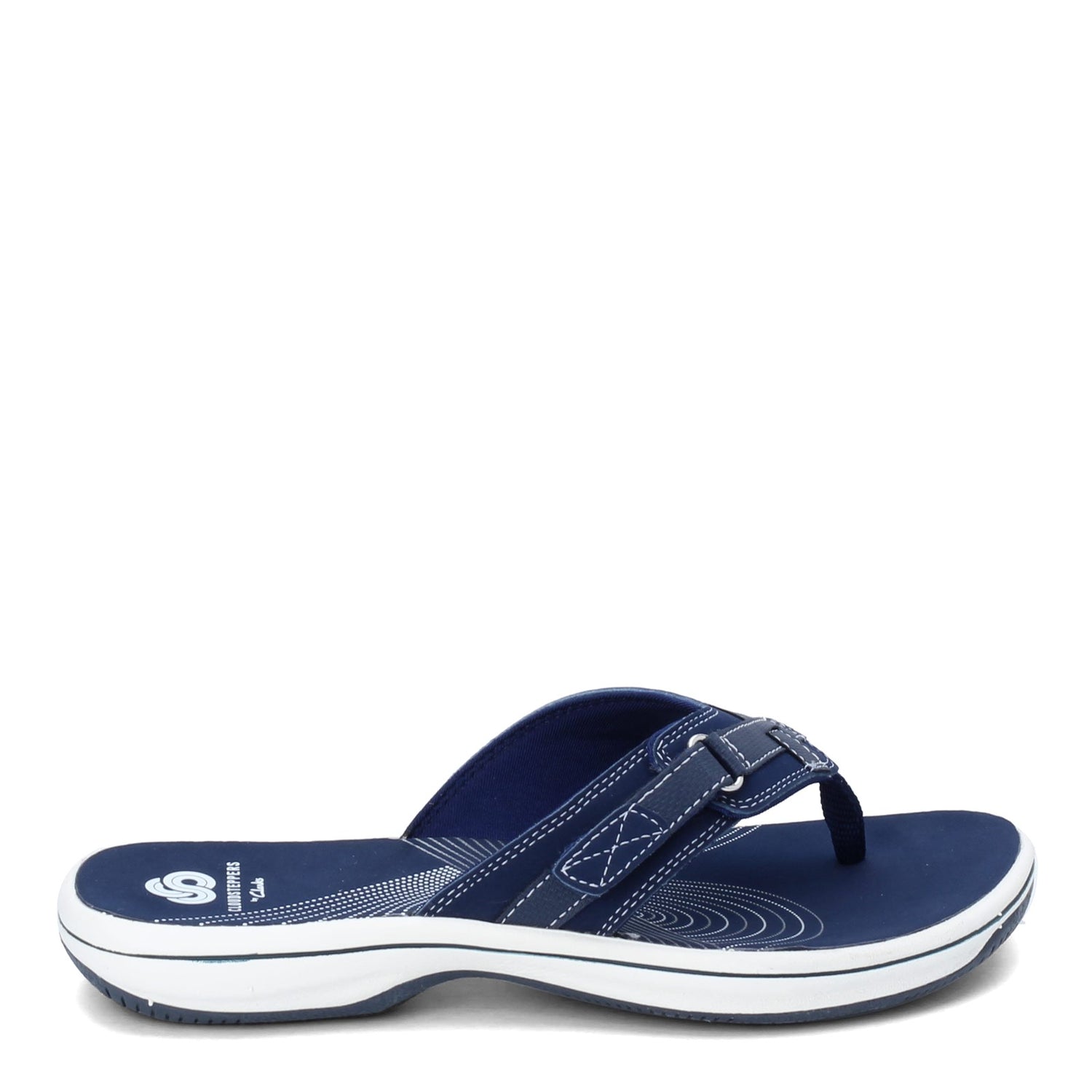 Peltz Shoes  Women's Clarks Breeze Sea Sandal NAVY 26125506